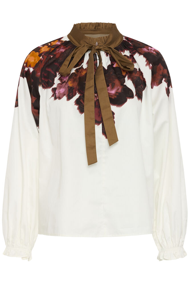 JULISSA BLOUSE - GARDENIA WITH PINK/BROWN