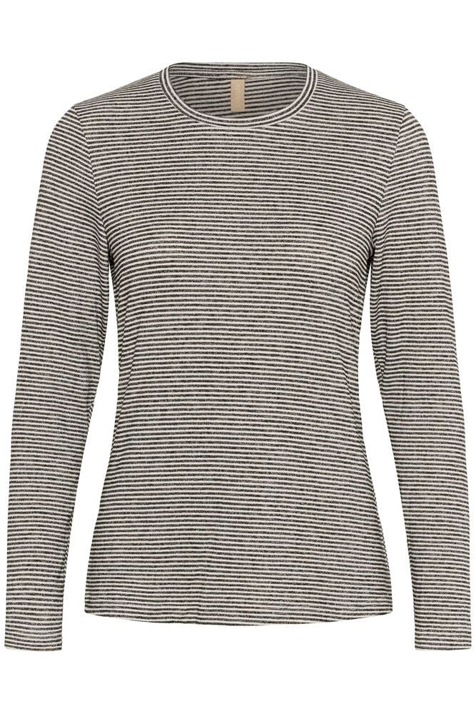 Alexandra Jersey T-shirt - Black/Whitecap Stripe