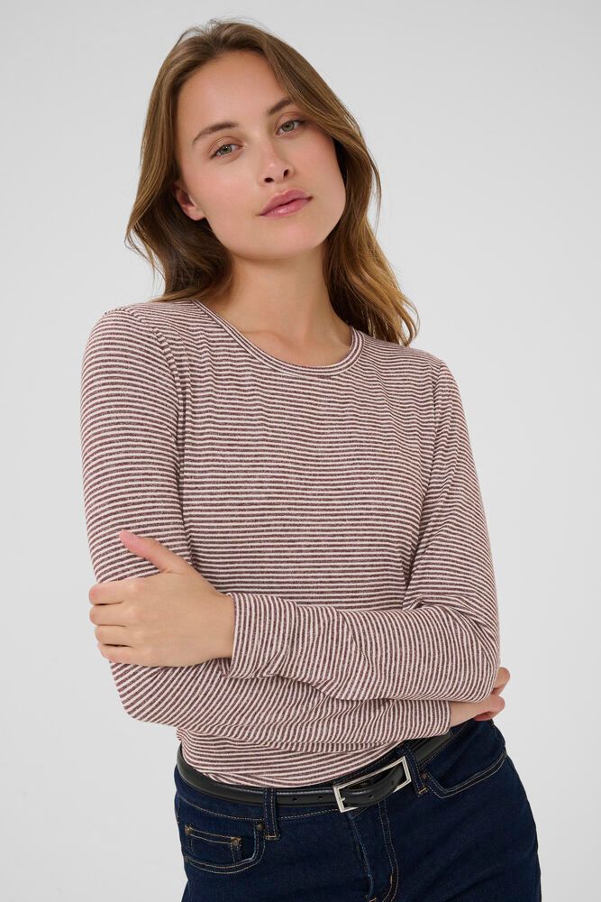 Alexandra Jersey T-shirt - Bordeaux/Whitecap Stripe