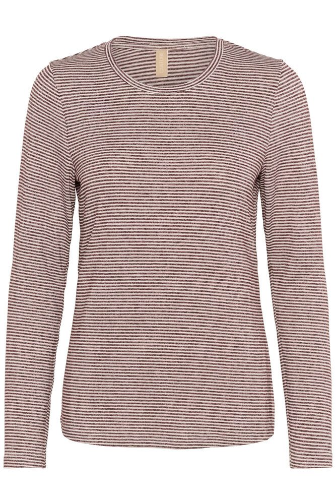 Alexandra Jersey T-shirt - Bordeaux/Whitecap Stripe
