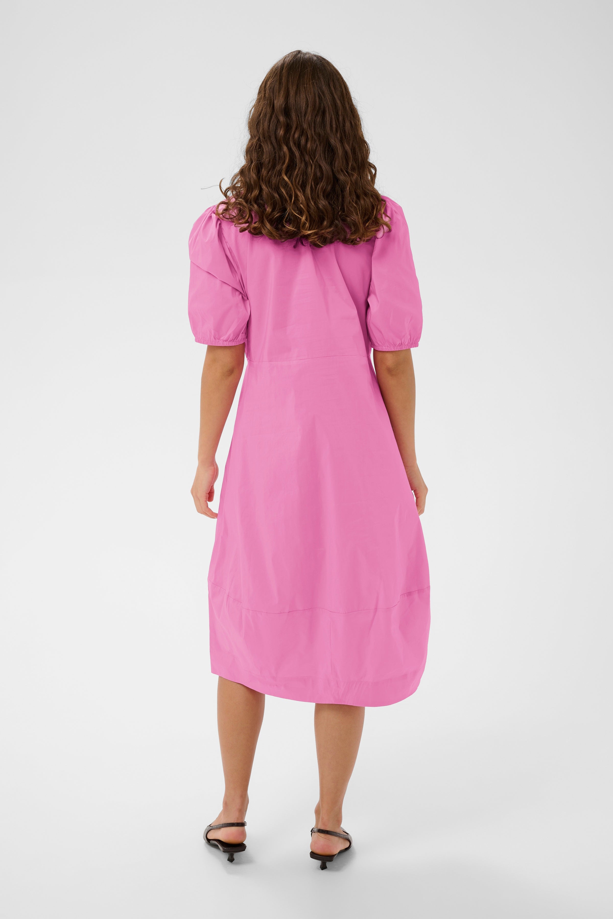 Antoinett SS Placket Dress - Fuchsia Pink