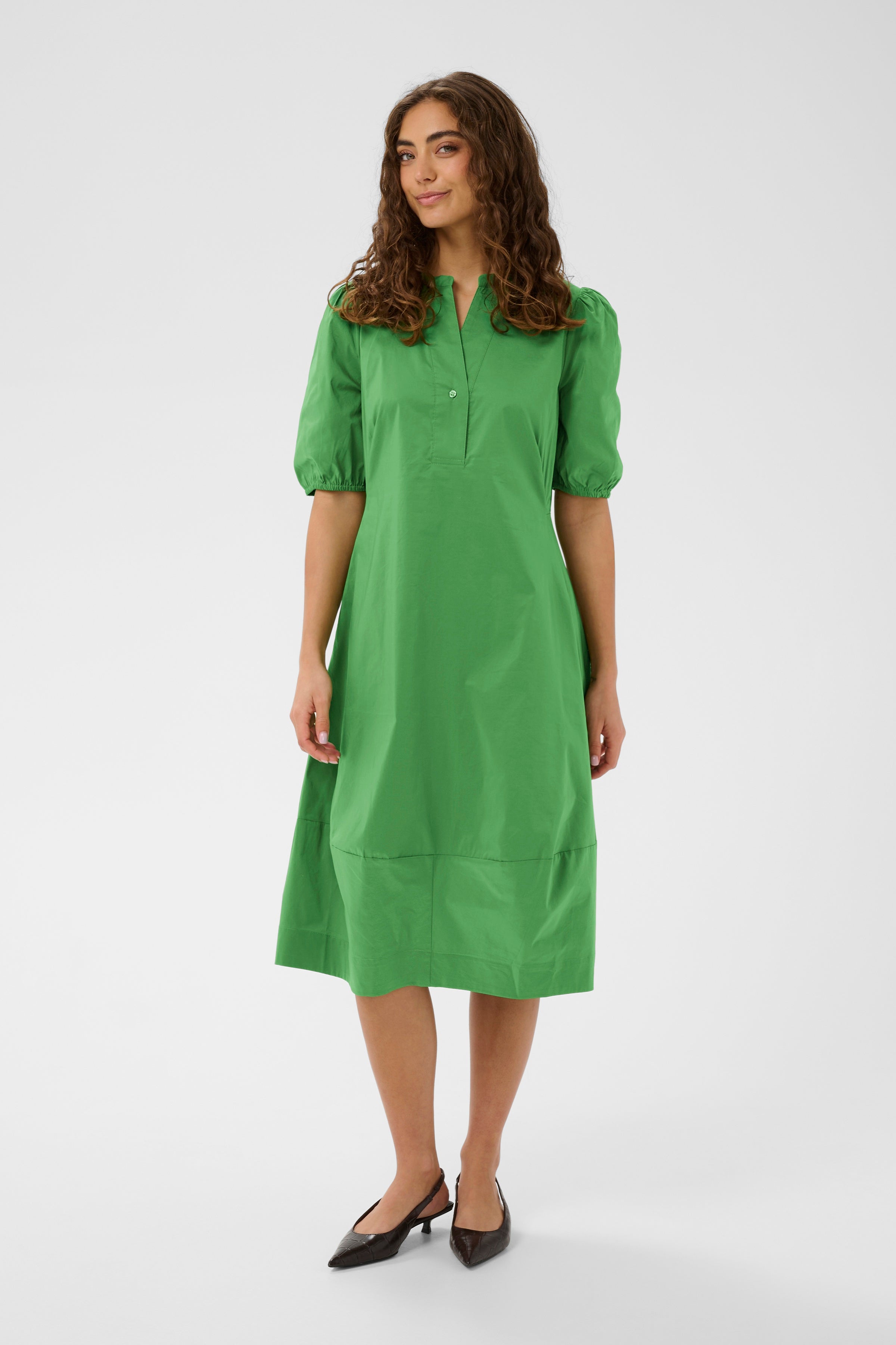 Antoinett SS Placket Dress - Mint Green