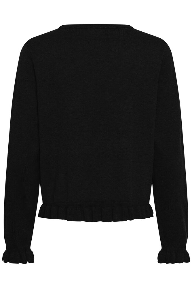 Clare Annemarie Frill Vneck - Black