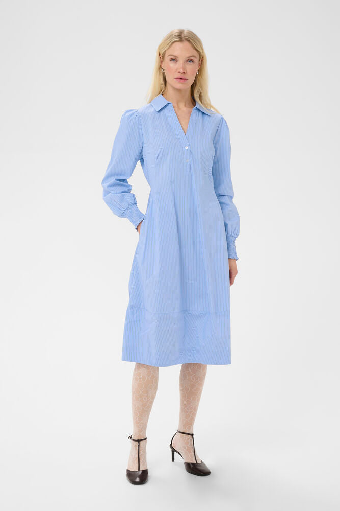 Ebony LS Dress - Blue Stripe