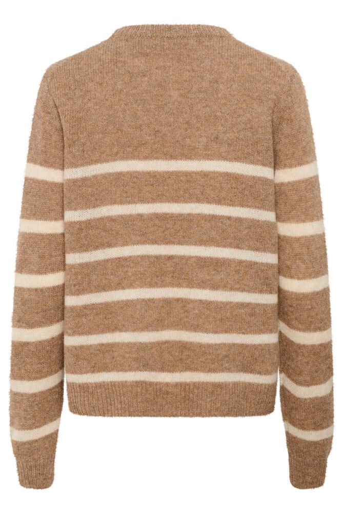 Katrina Pullover - Tannin Melange/White Stripe