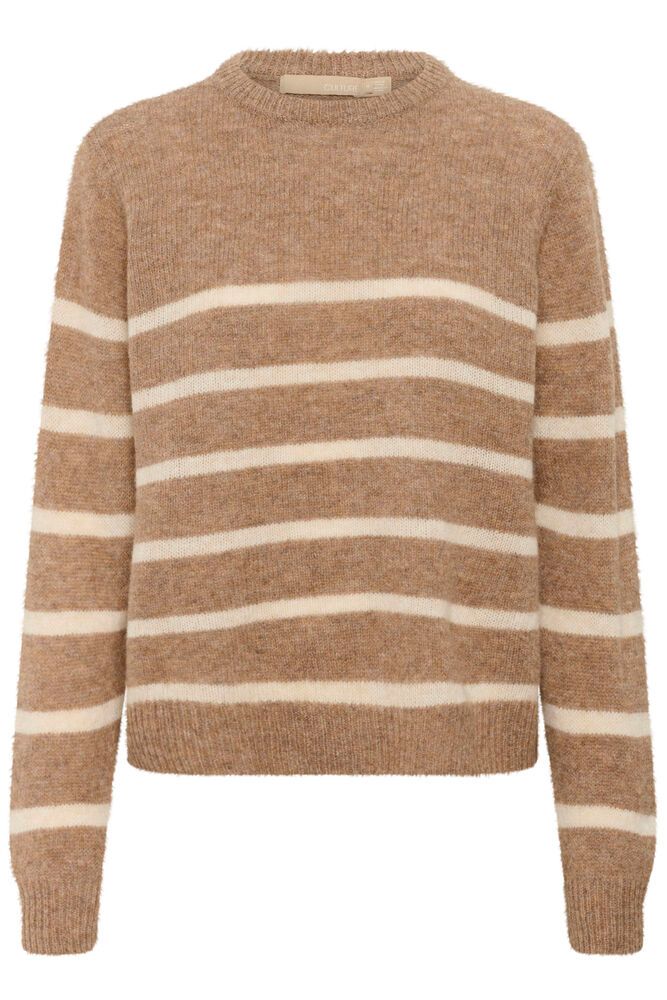 Katrina Pullover - Tannin Melange/White Stripe