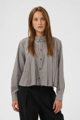 Manga Shirt - Brown/White Stripe