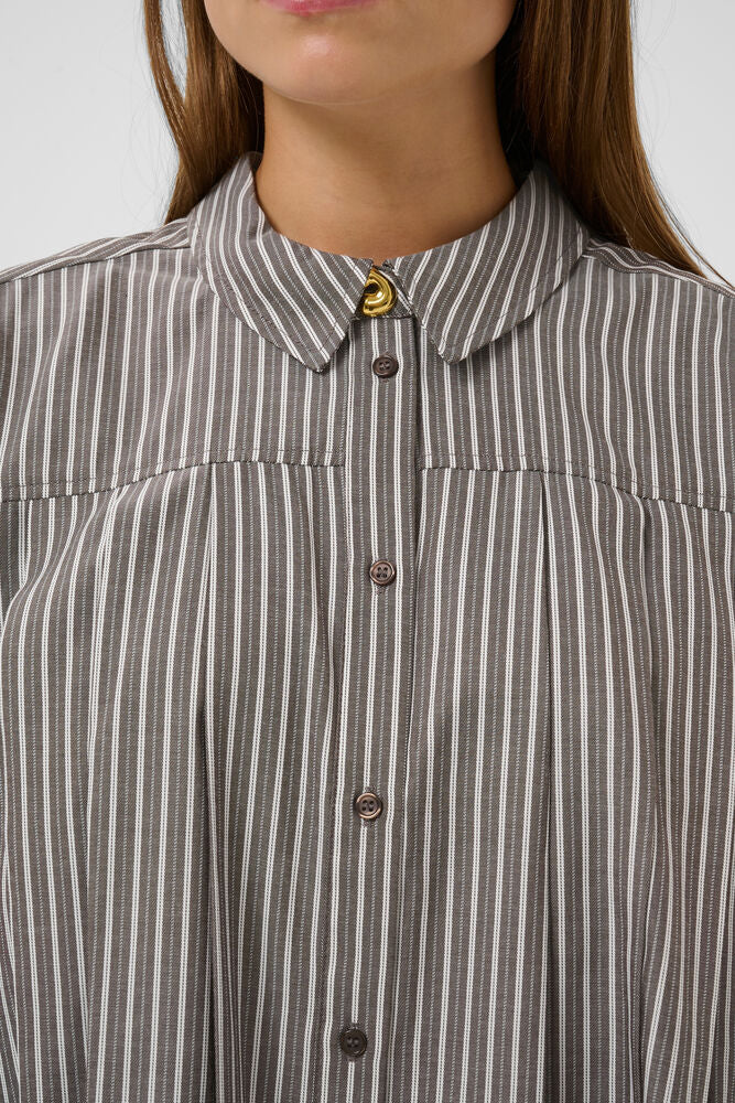 Manga Shirt - Brown/White Stripe