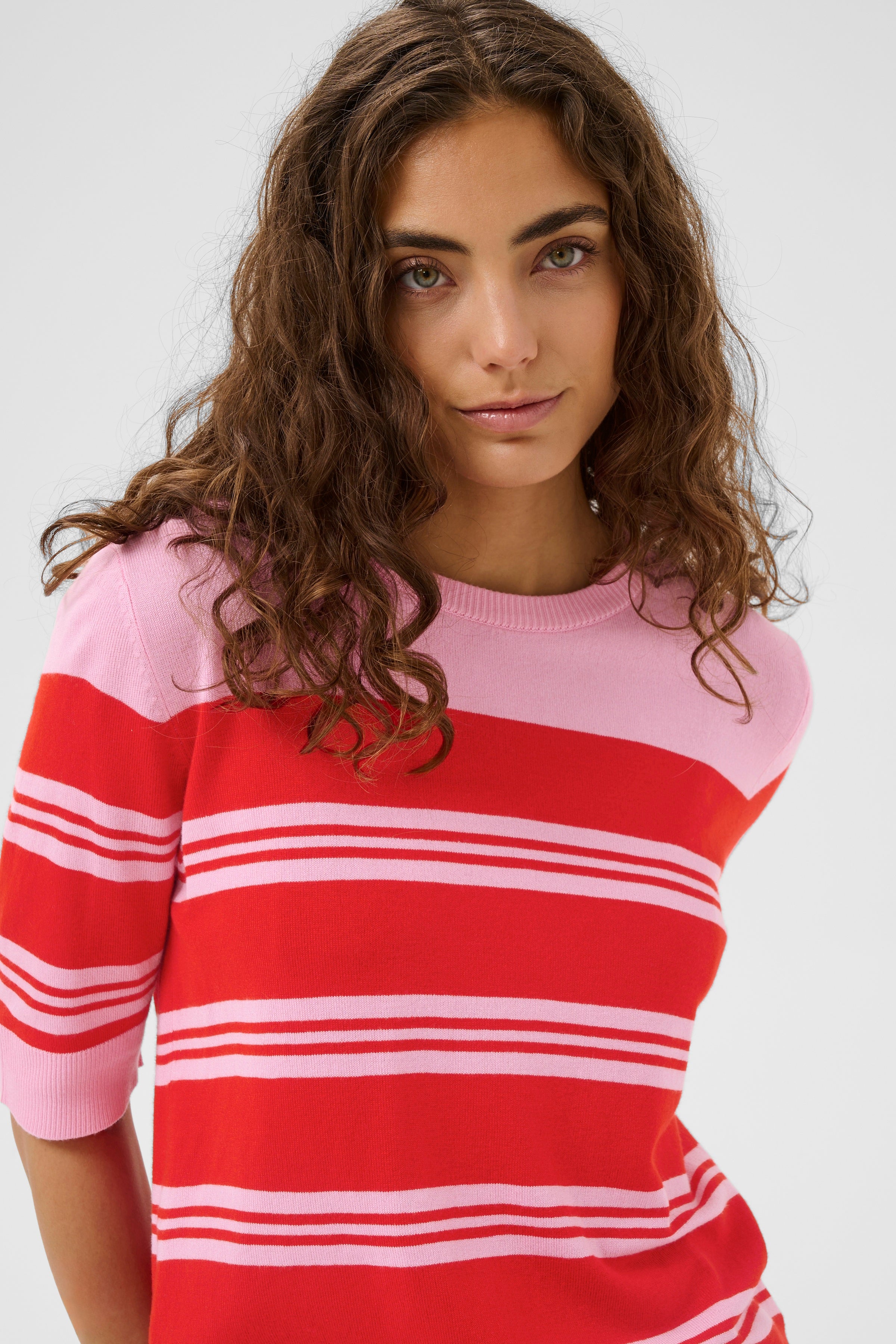 Merlo Annemette Pullover - Pink/Red Stripe