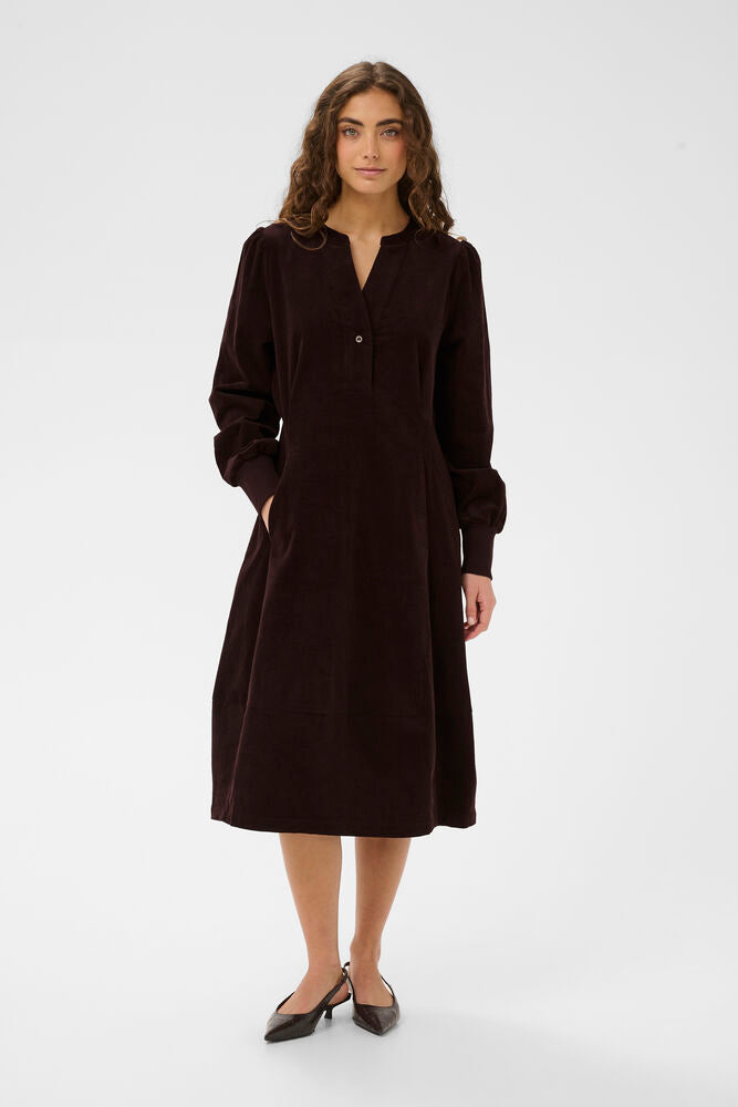 Rhaena LS Dress - Coffee Bean