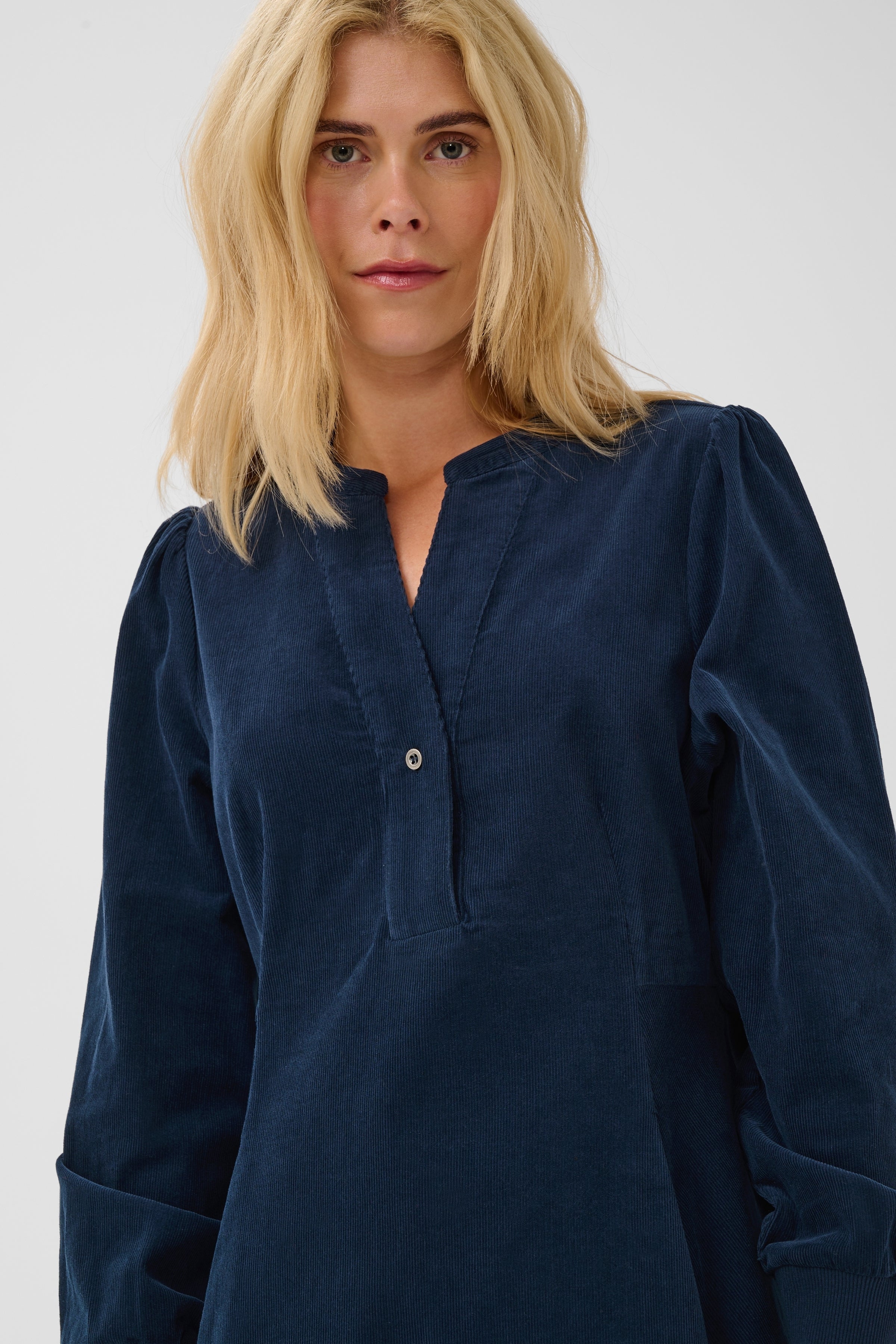 Rhaena LS Dress - Dress Blues