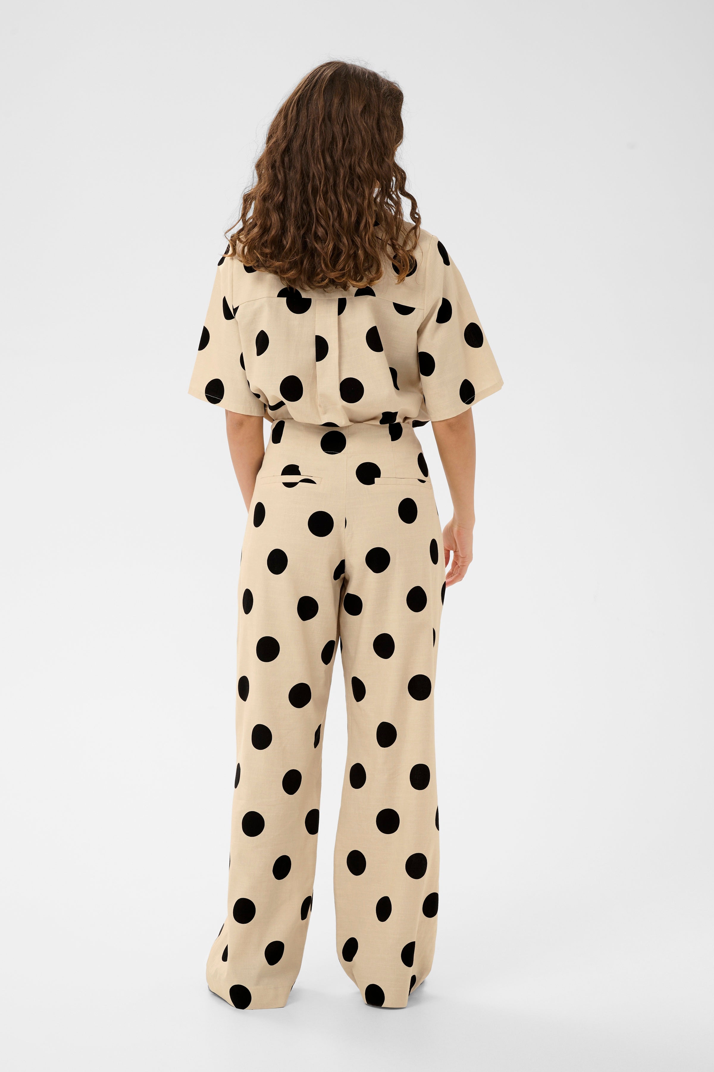 Tika Trousers - Whitecap/Black Dot