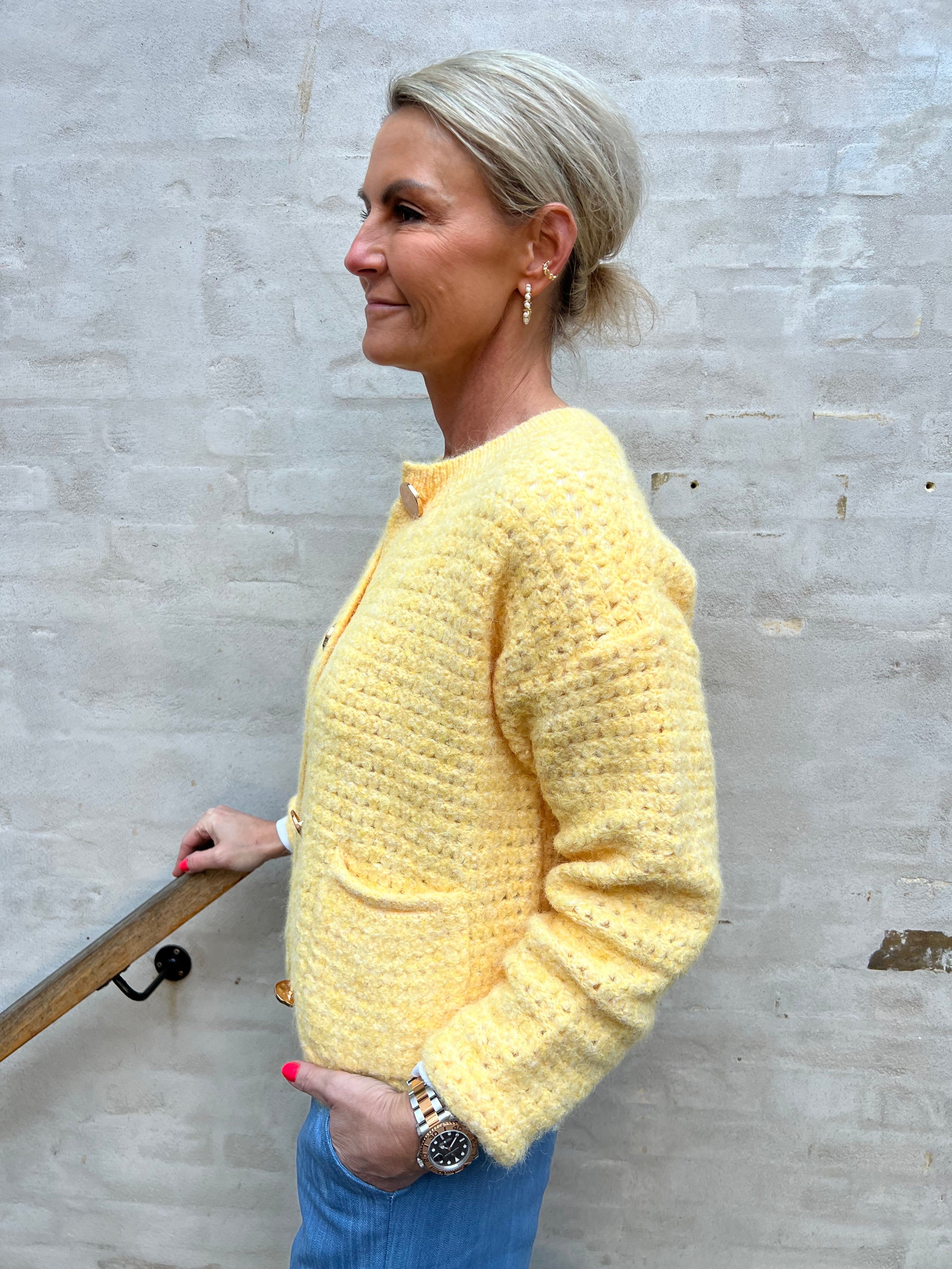 Gilet cardigan jaune