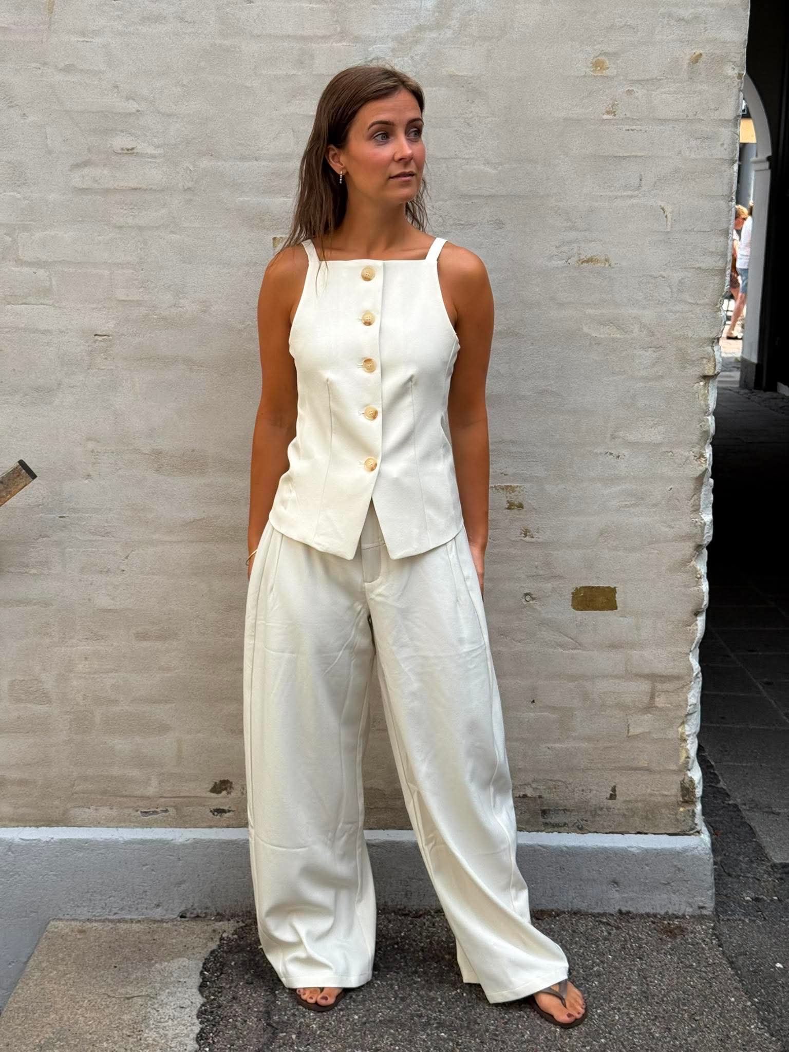 Kylie Structure Waistcoat - Off White