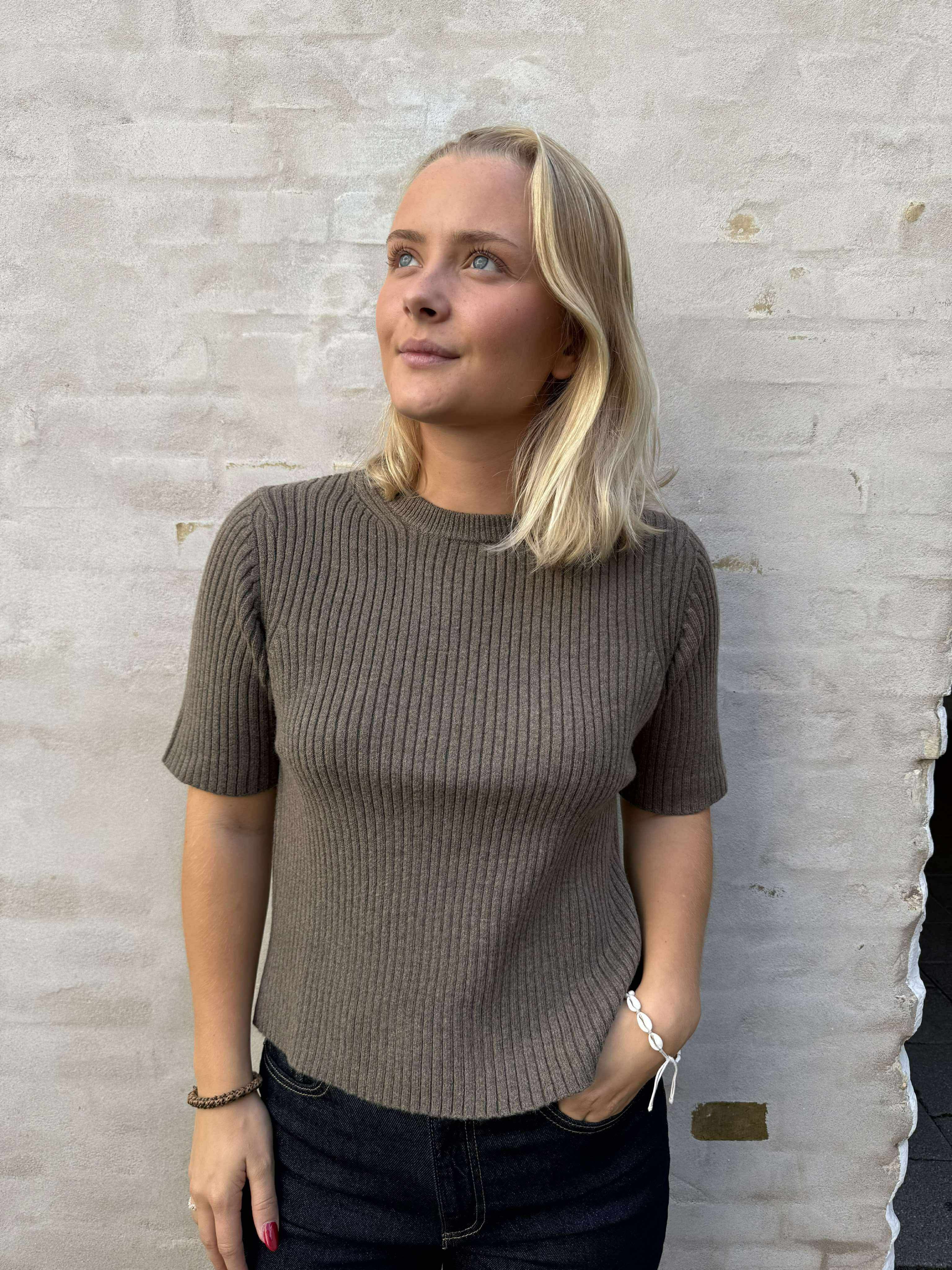ELVA O-NECK KNIT - Morel Melange