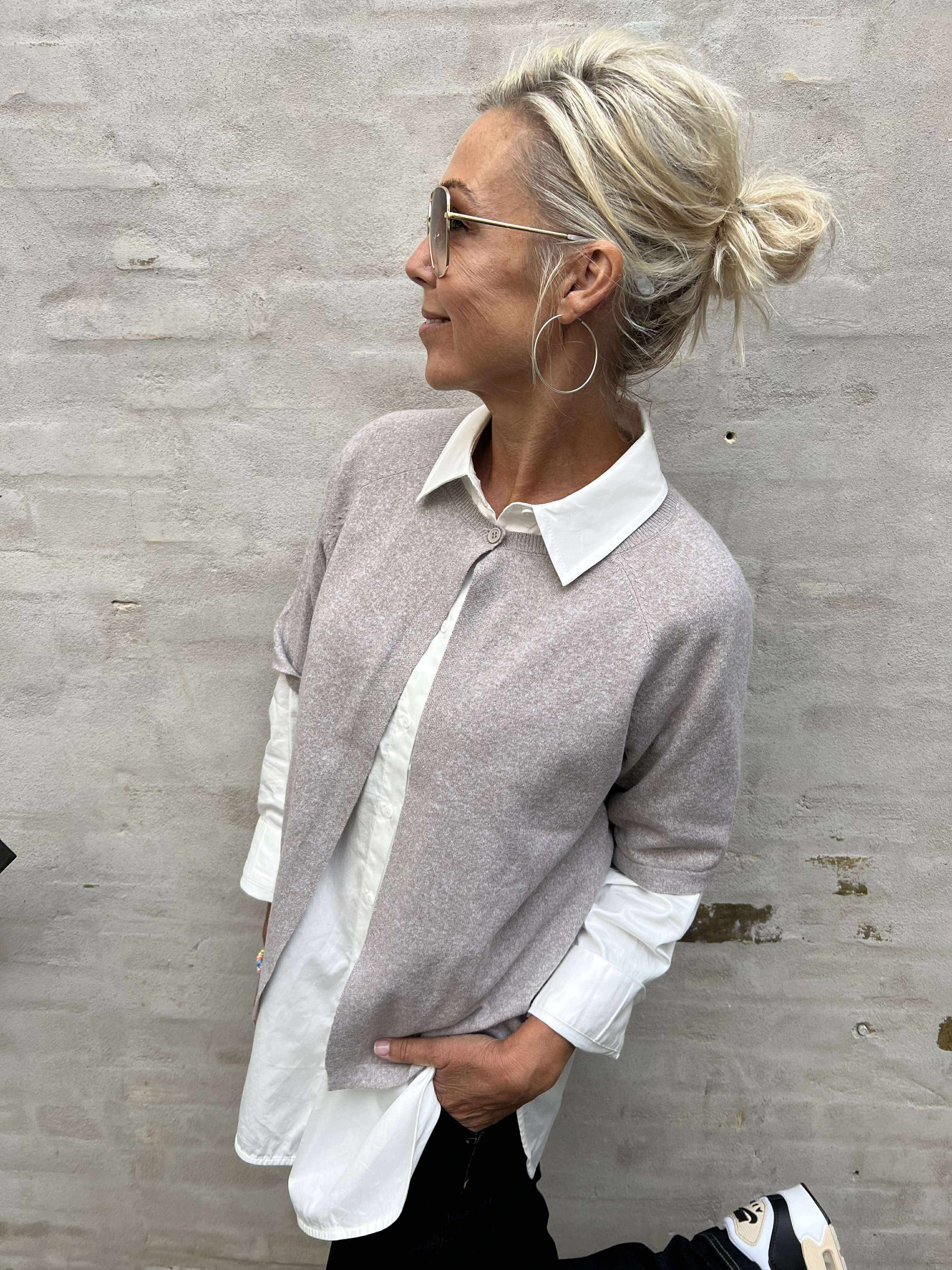 Bree Knit Cardigan - Crockery Melange