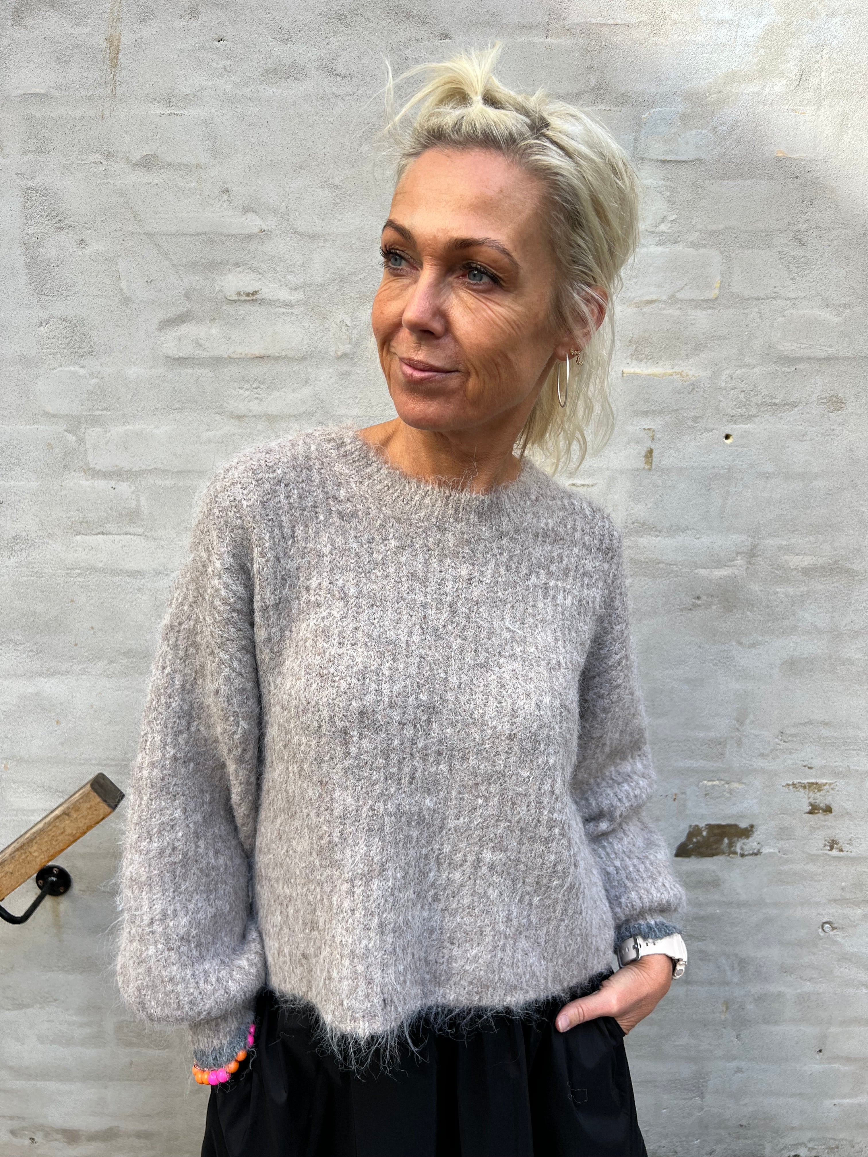 Coralie crop rib o-knit walnut