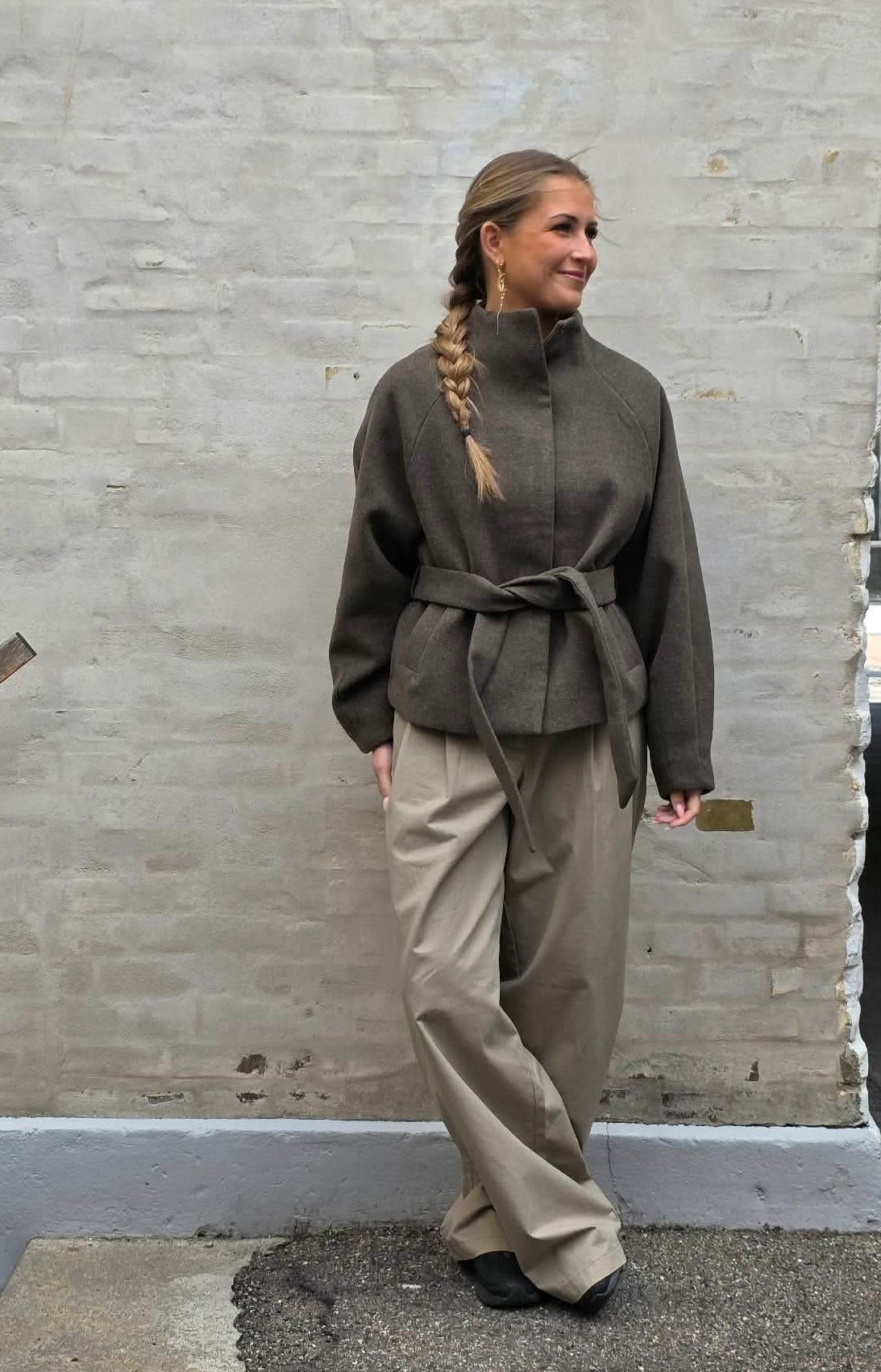 PAM HW WIDE LEG PANTS - Greige