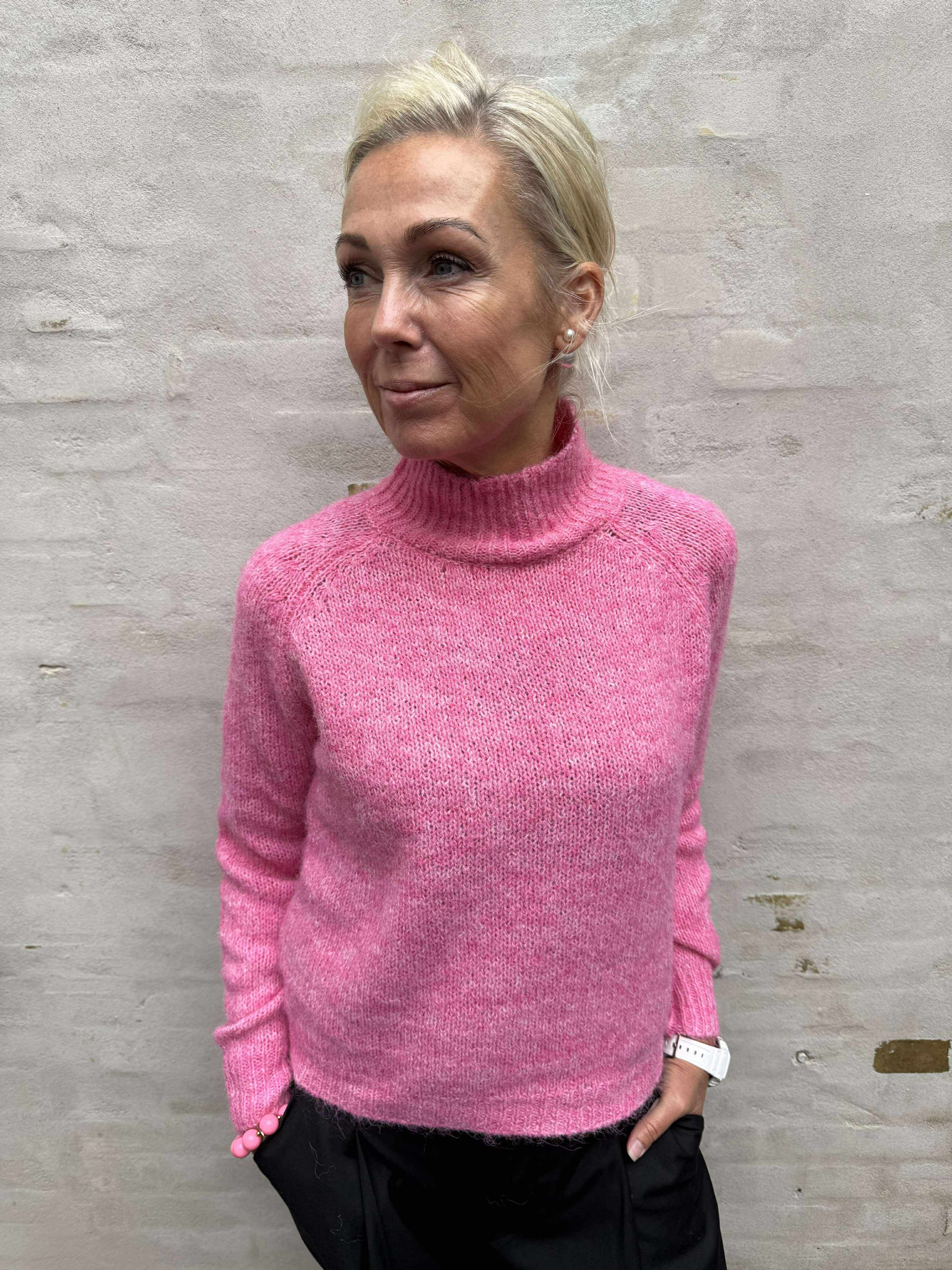 ZOEY LIFE L/S RAGLAN PULLOVER - Pink Cosmos MELANGE