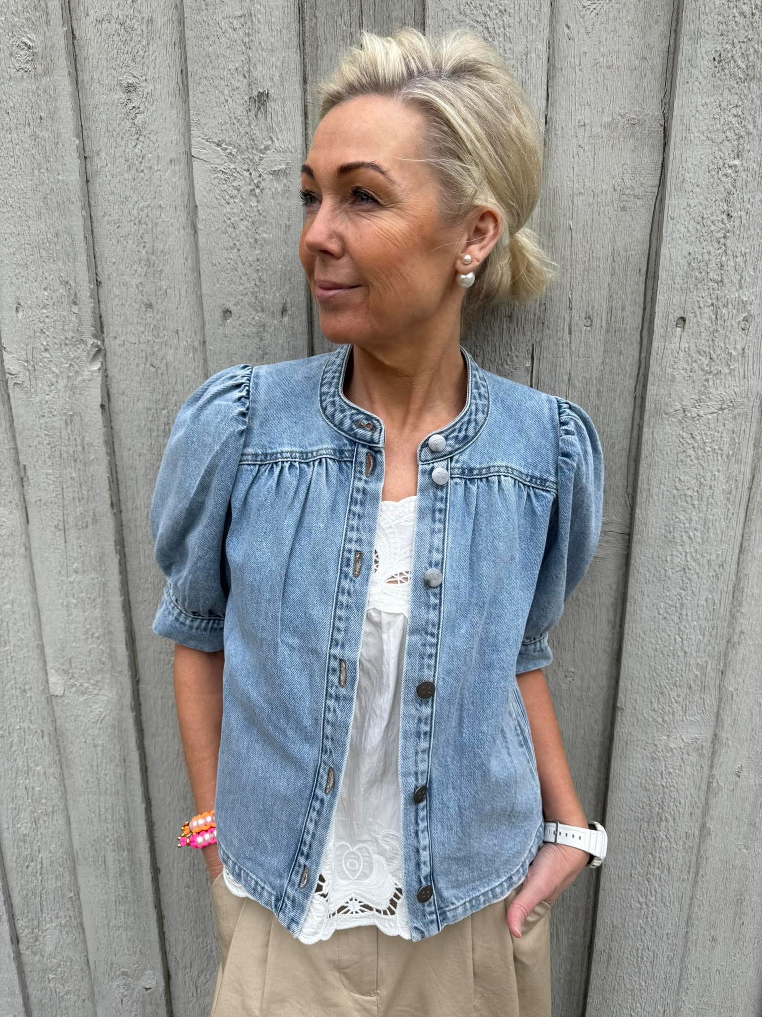 AsjaCC Denim Blouse - Denim Blue