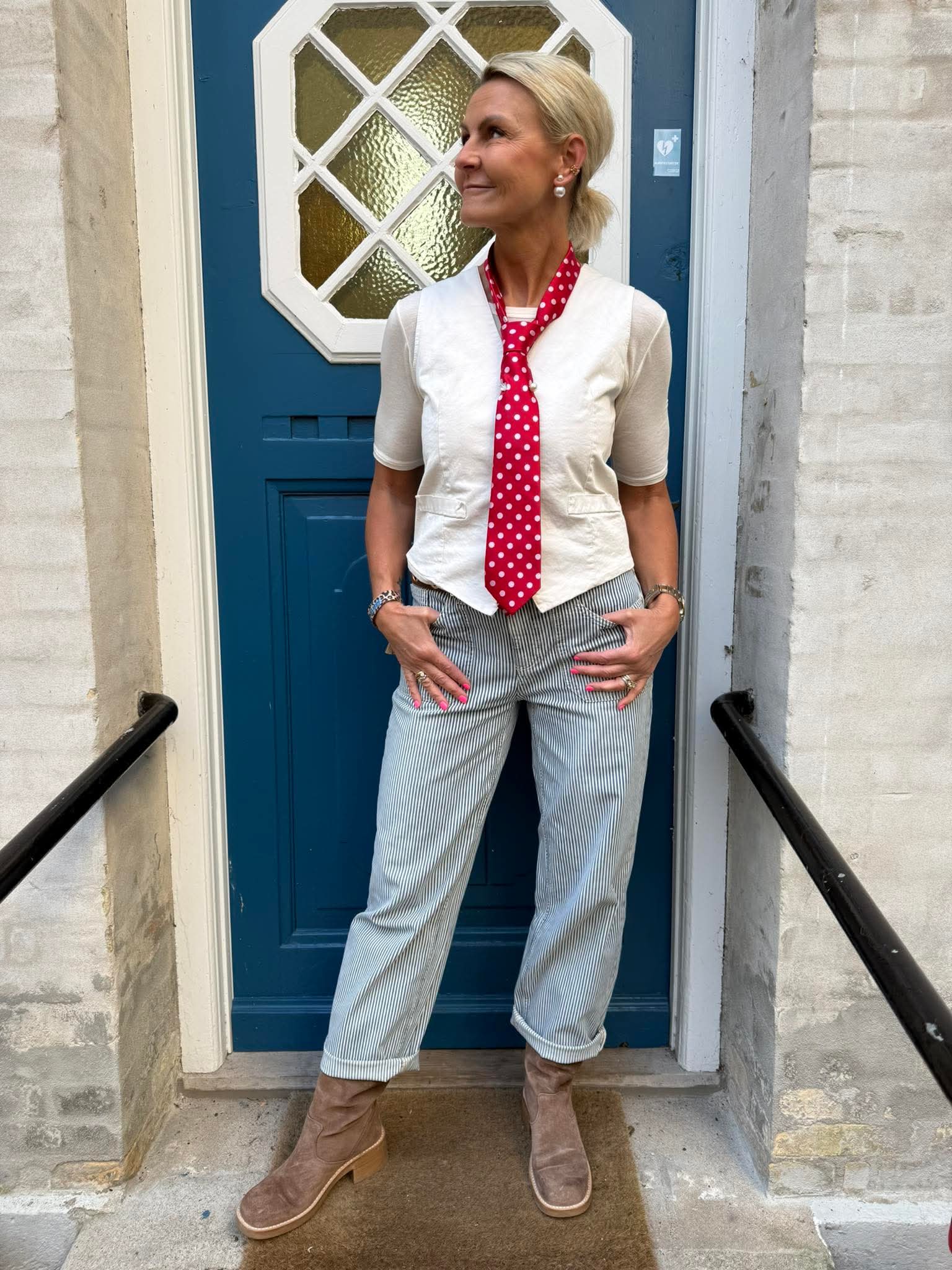 Amalia Straight Leg - Indigo Striped Wash