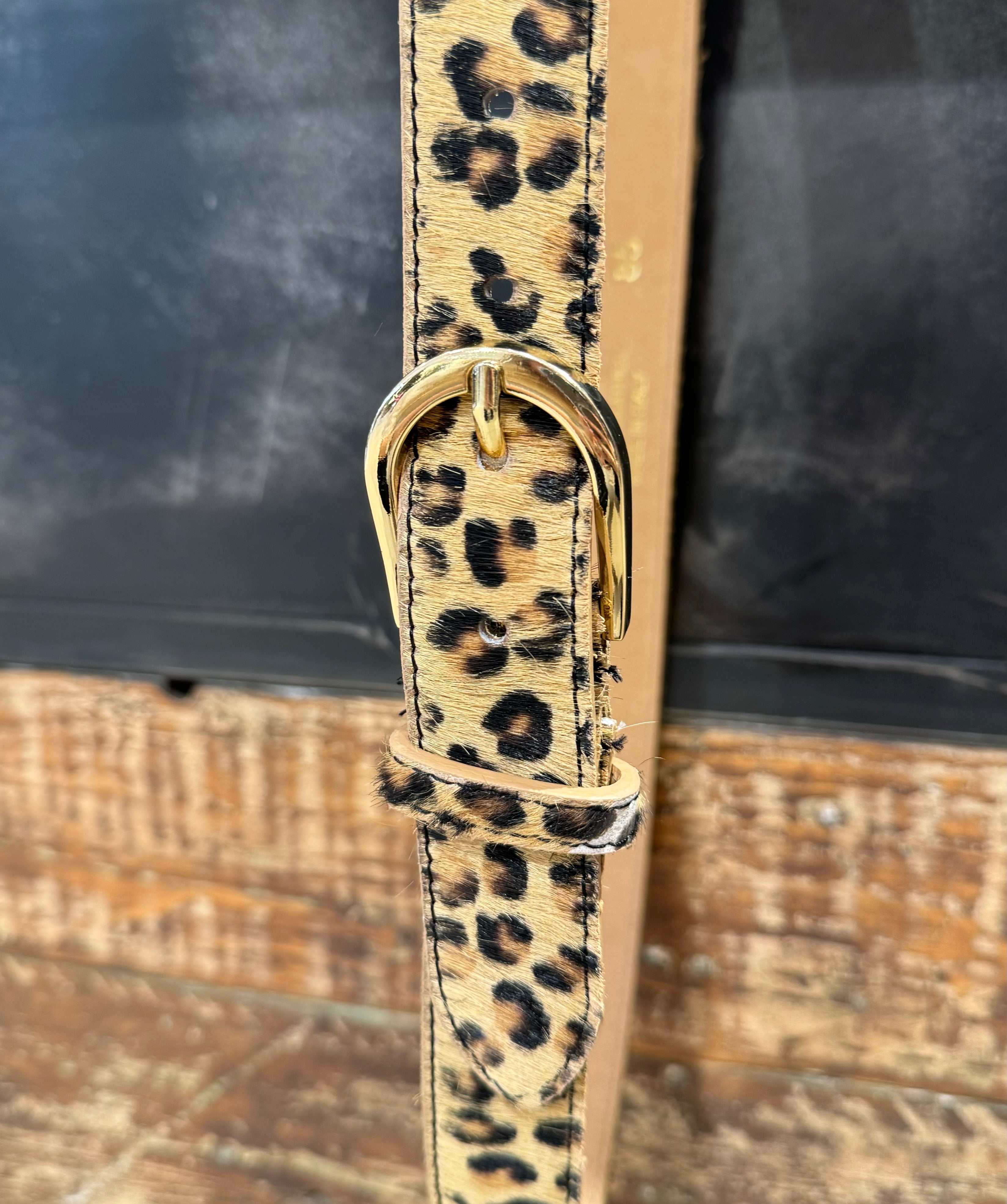 Golden leopard belt small