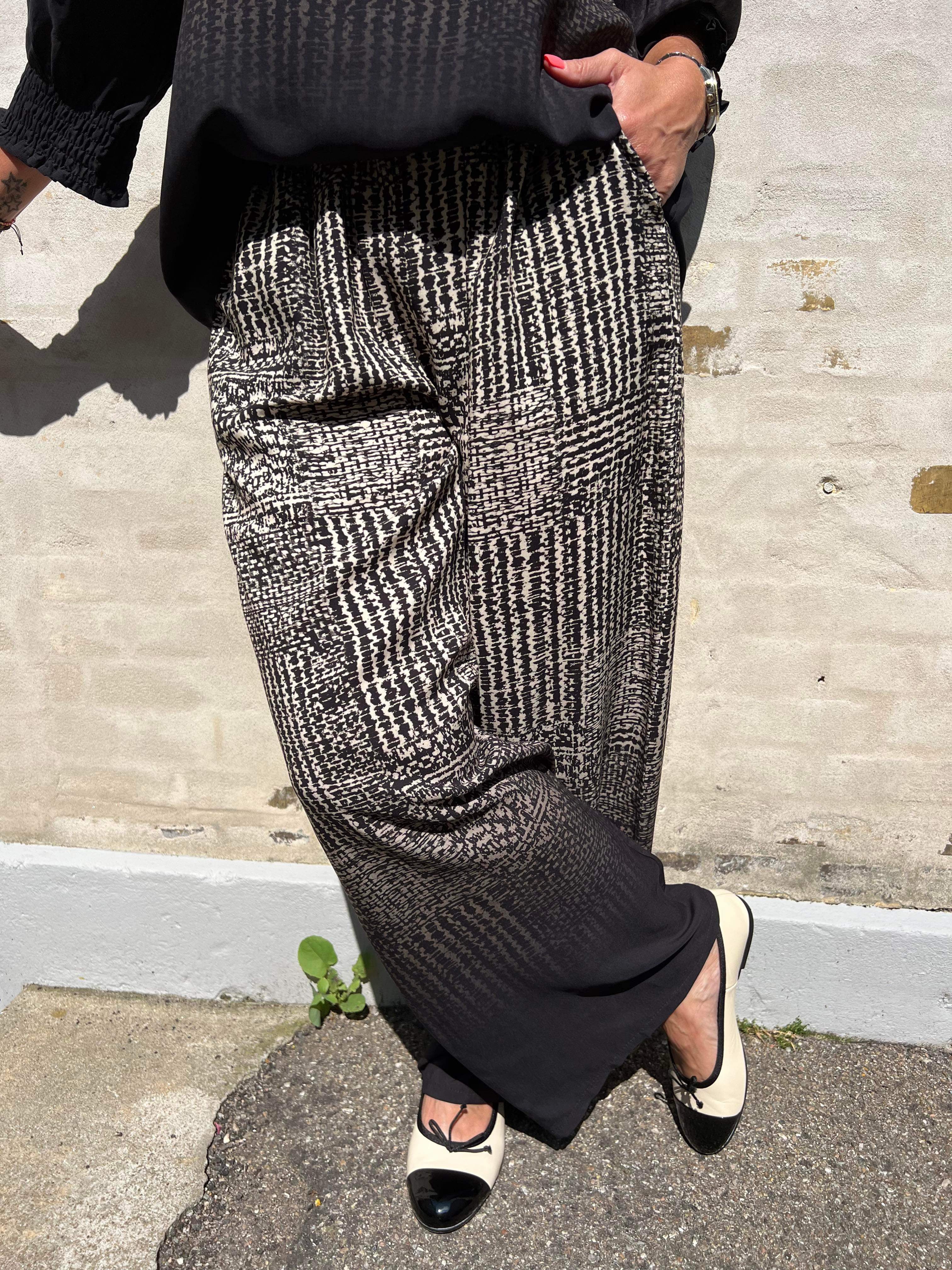 Grethe pant stripe nero faded