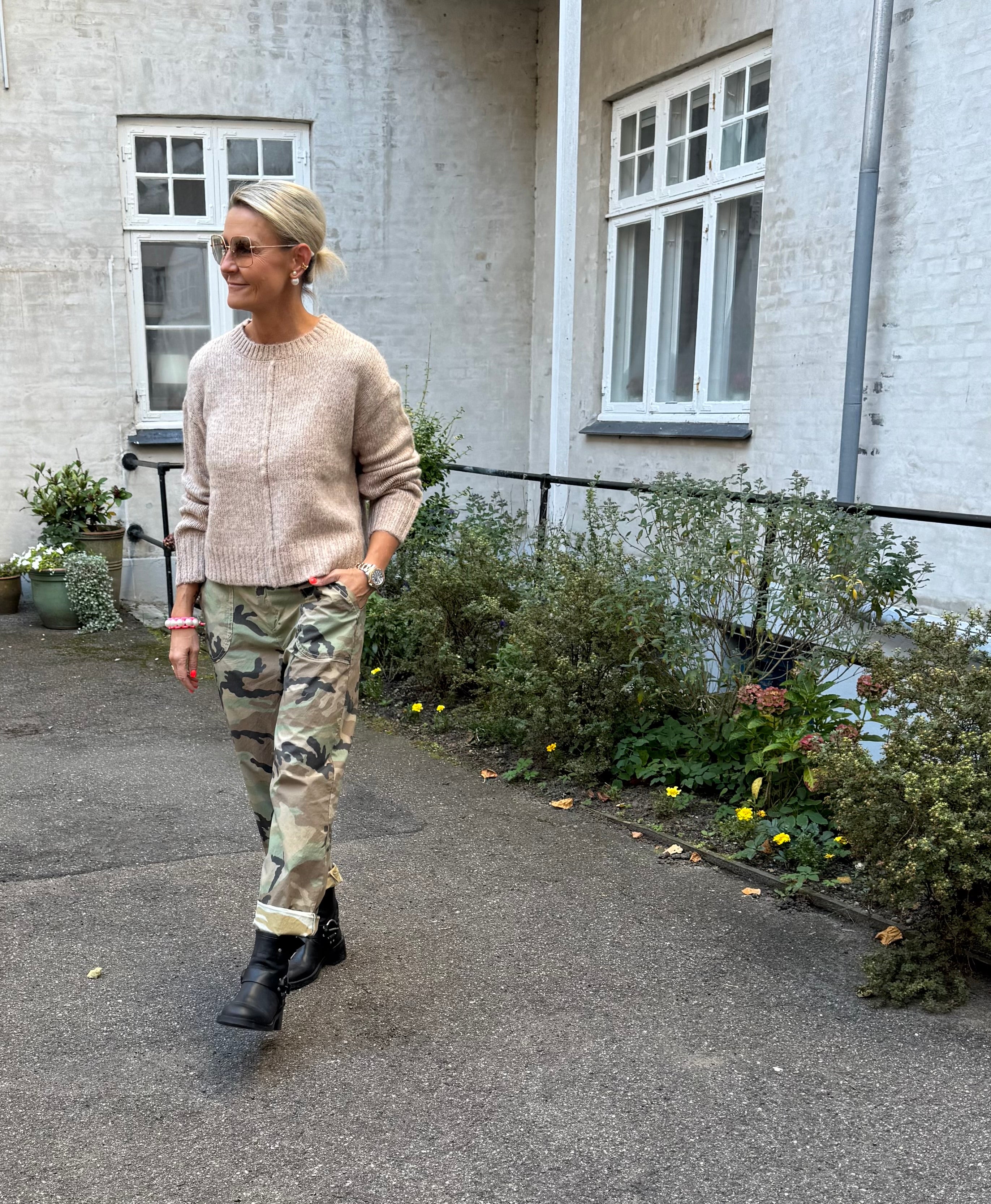 MALONE L/S O-NECK PULLOVER - Greige MELANGE