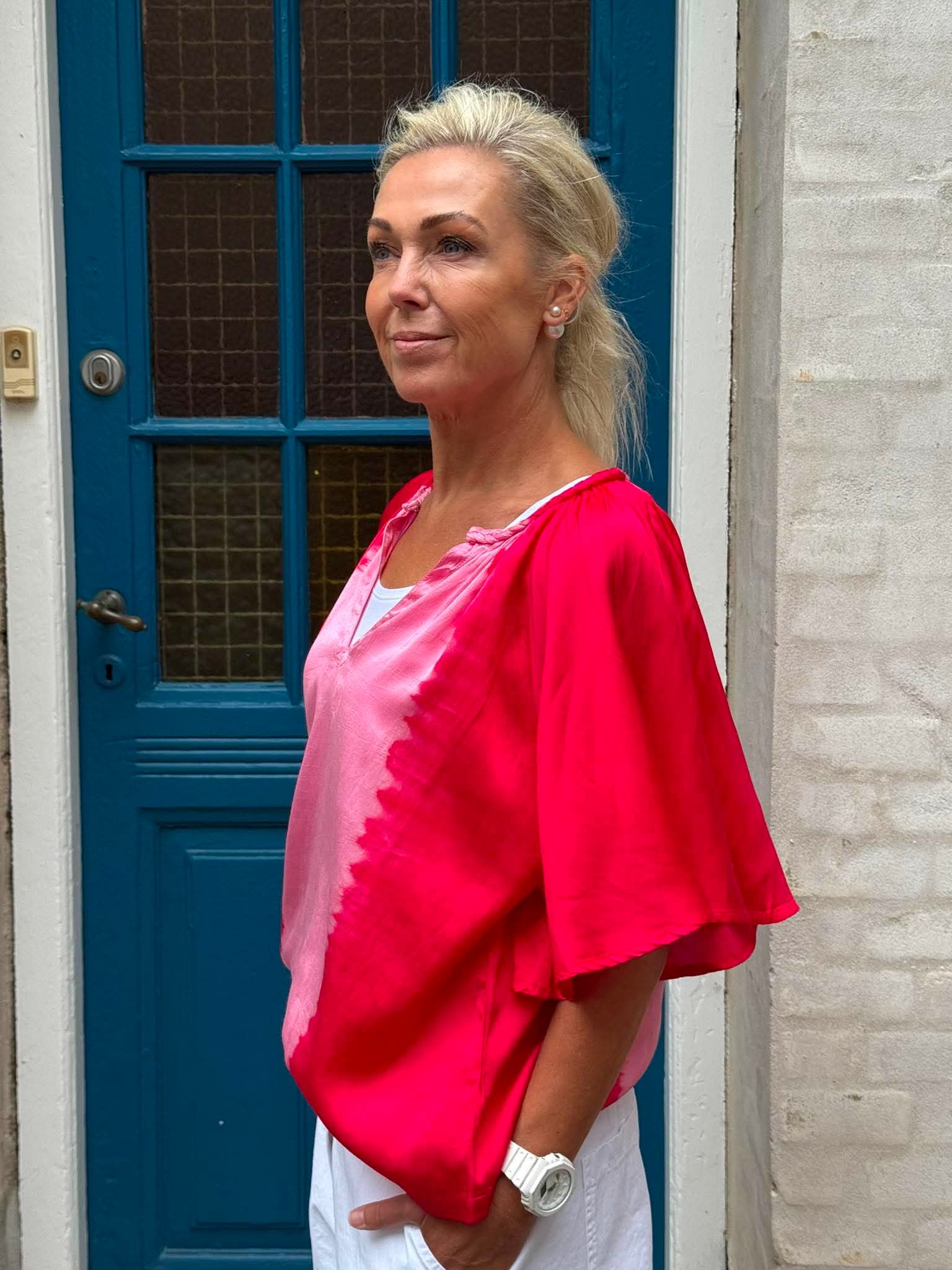 KikiGO Blouse - Geranium Pink