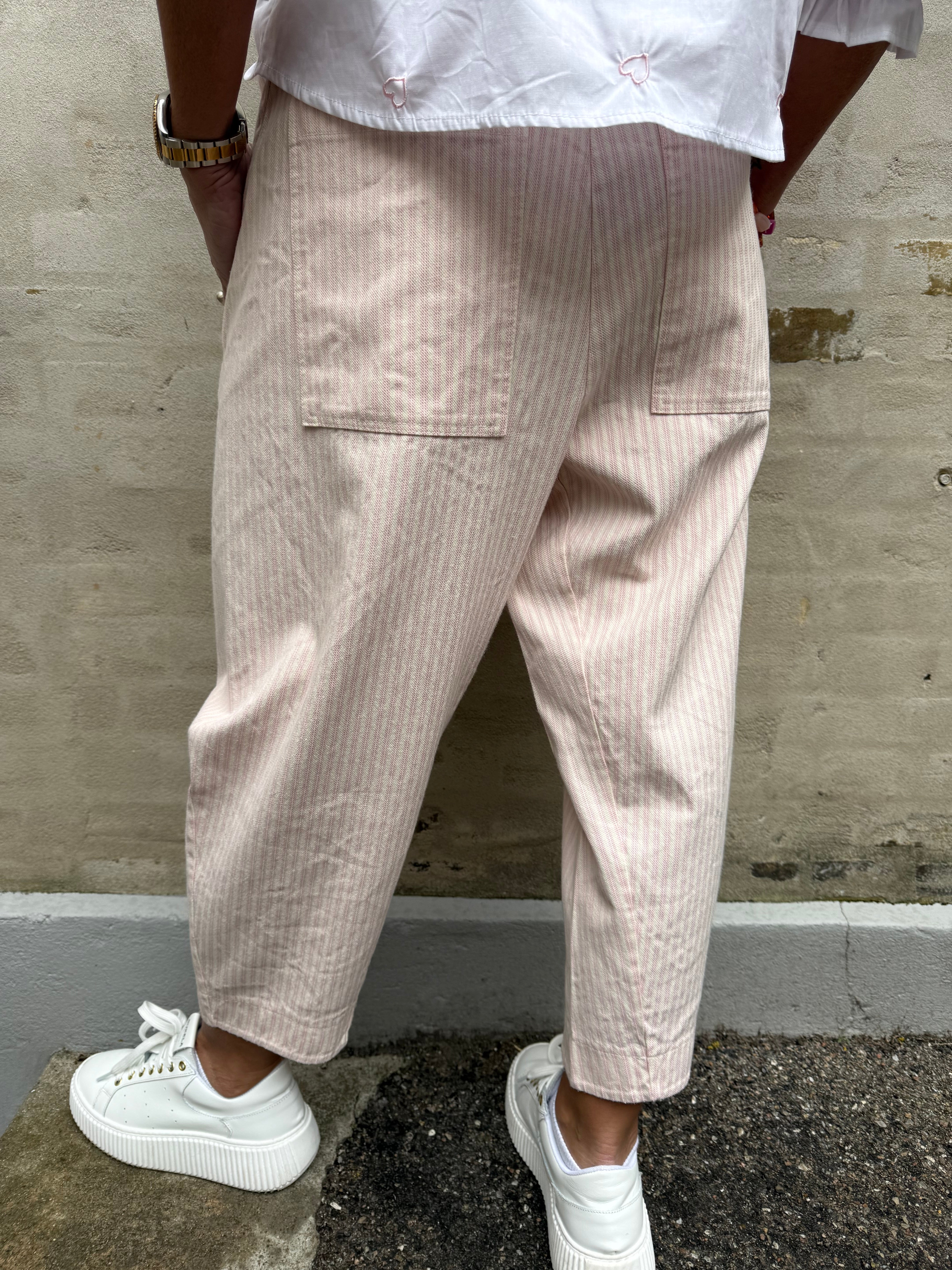 Vera Striped Pants - Striped Pink