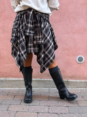 DagnyCC Check Tie Skirt - Black