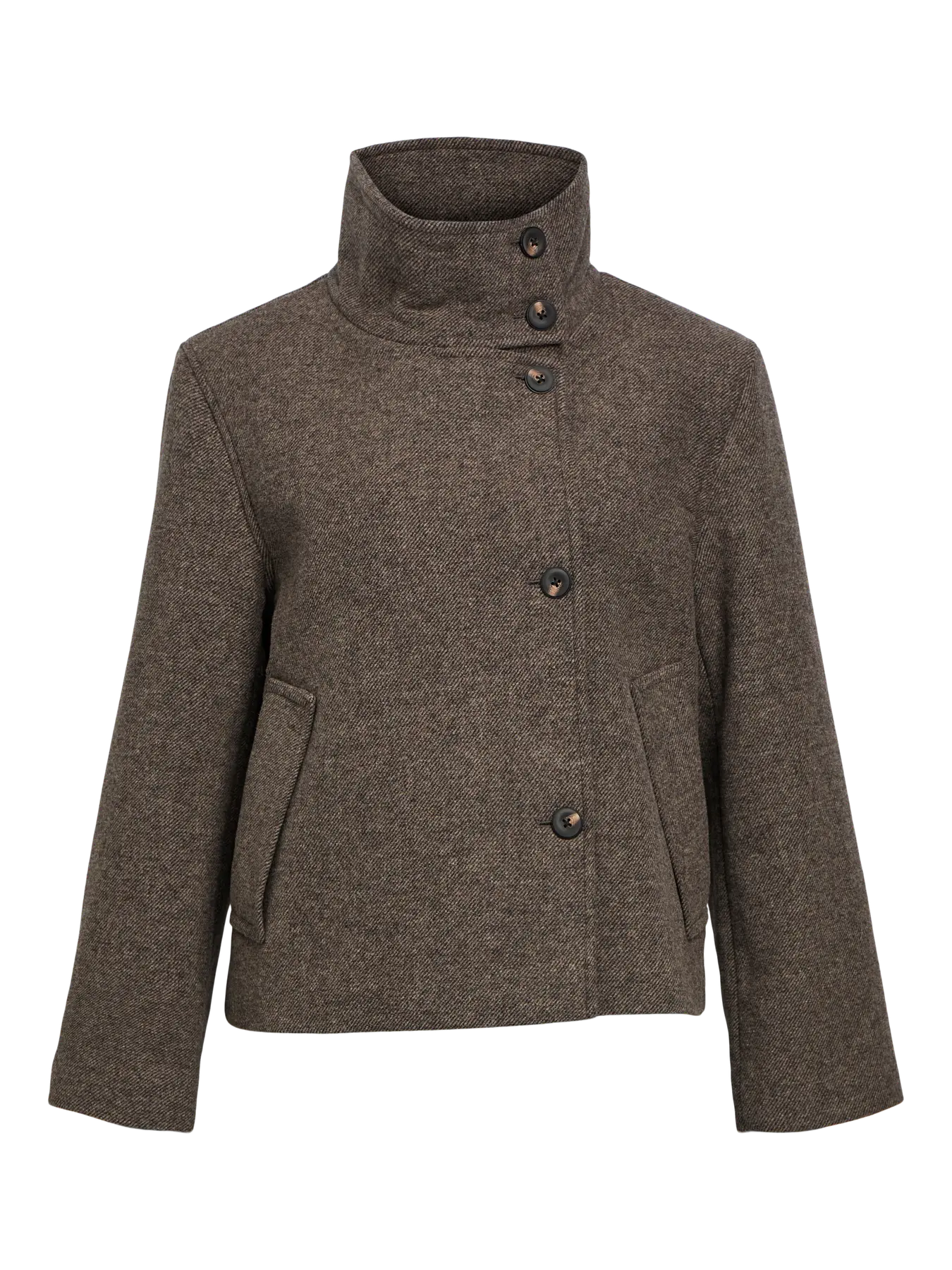 PREORDER-RIKI SHORT JACKET - Morel Melange