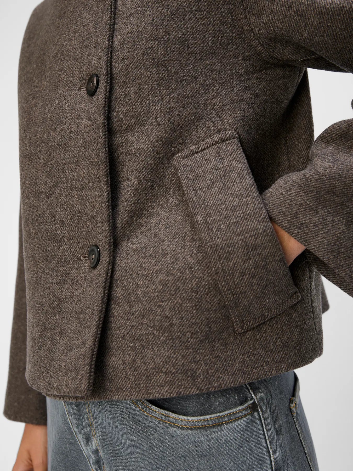 PREORDER-RIKI SHORT JACKET - Morel Melange