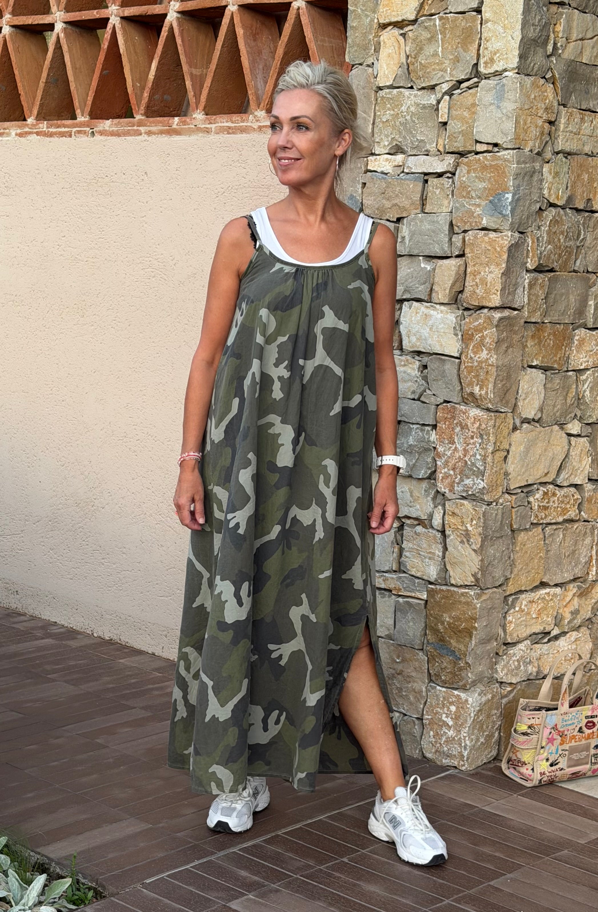 MINNA strap dress - Kamouflage