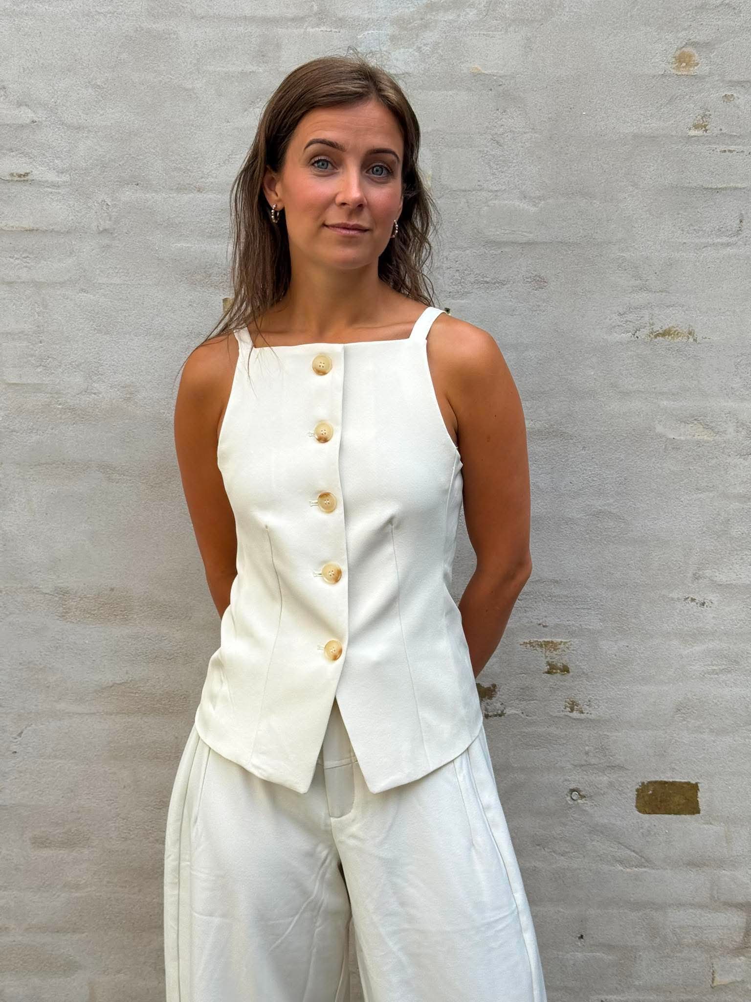 Kylie Structure Waistcoat - Off White