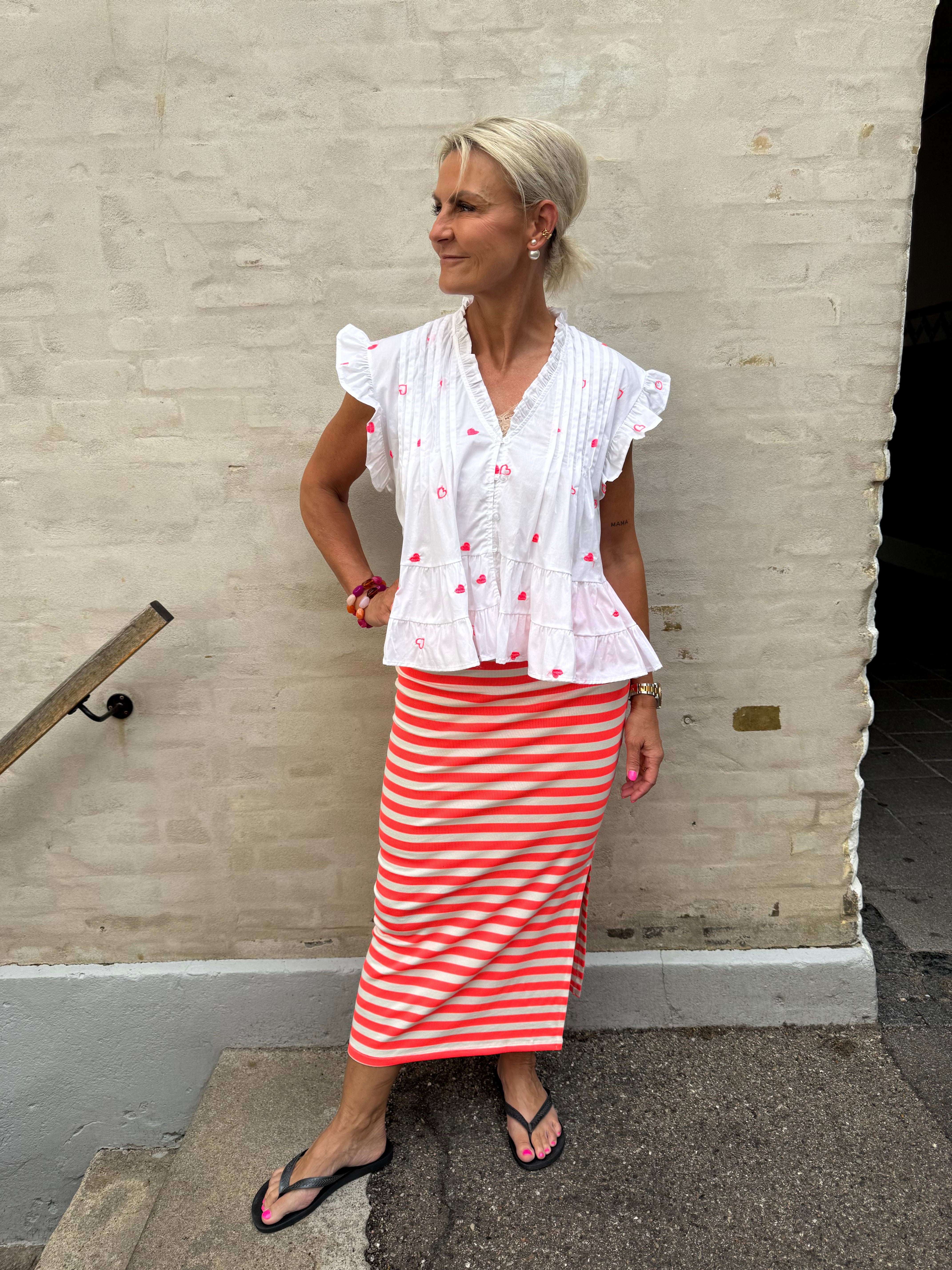 Micado Blouse - White/Fuchsia Flou