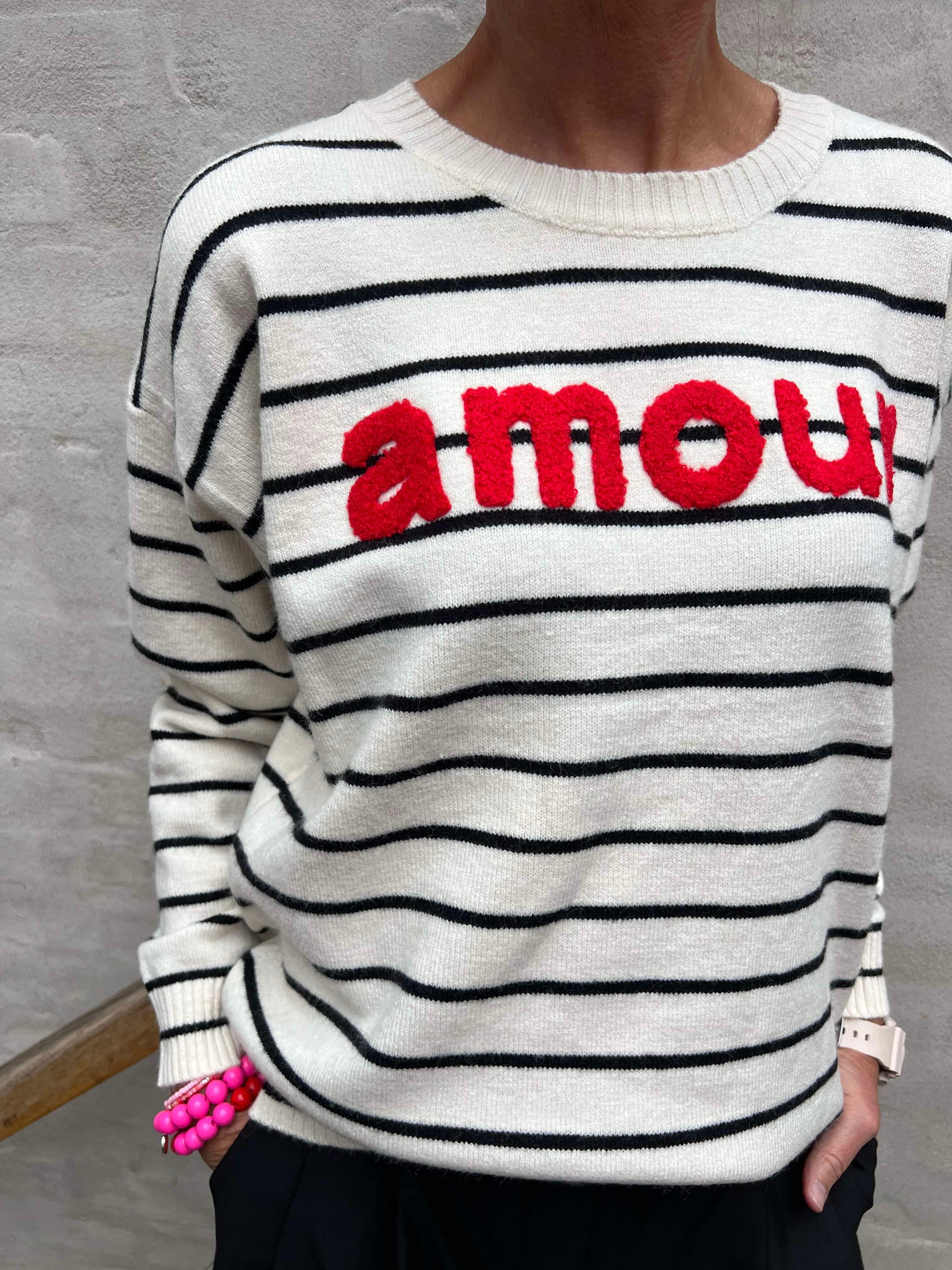 Amour knit white/red