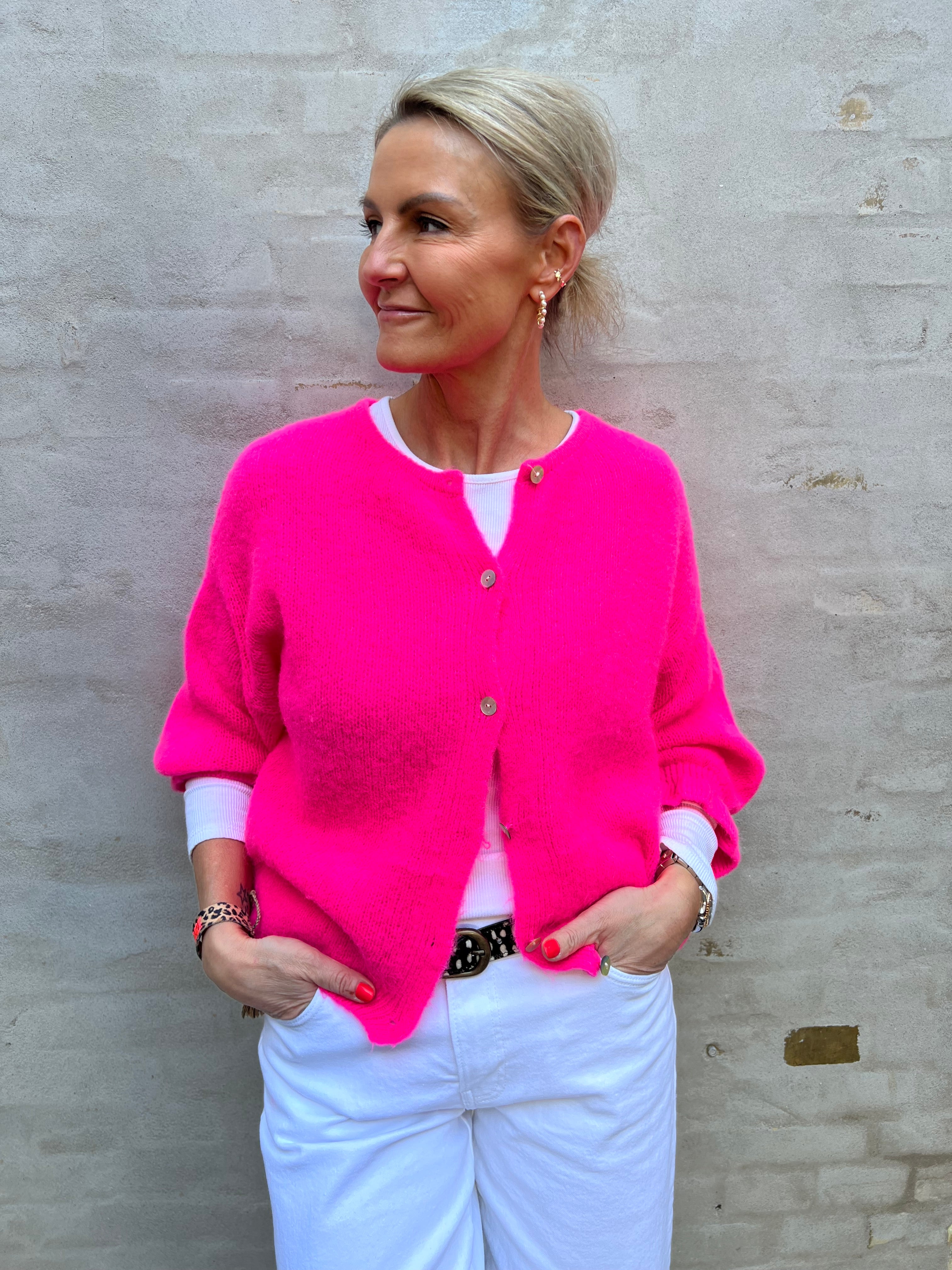 Juliana knit cardigan fuxia fluo