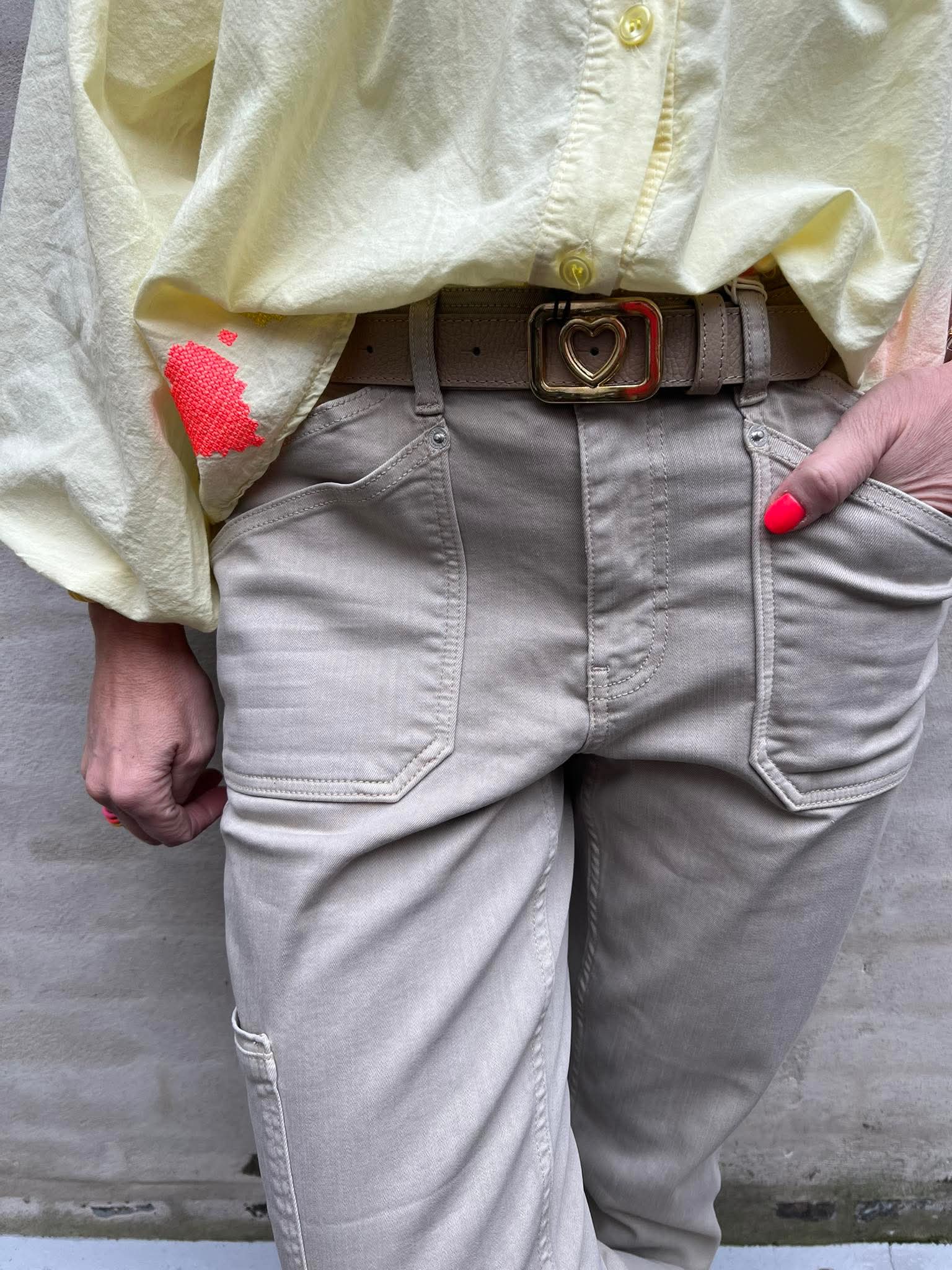 Charlie Boyfriend Cargo - Beige tvättad