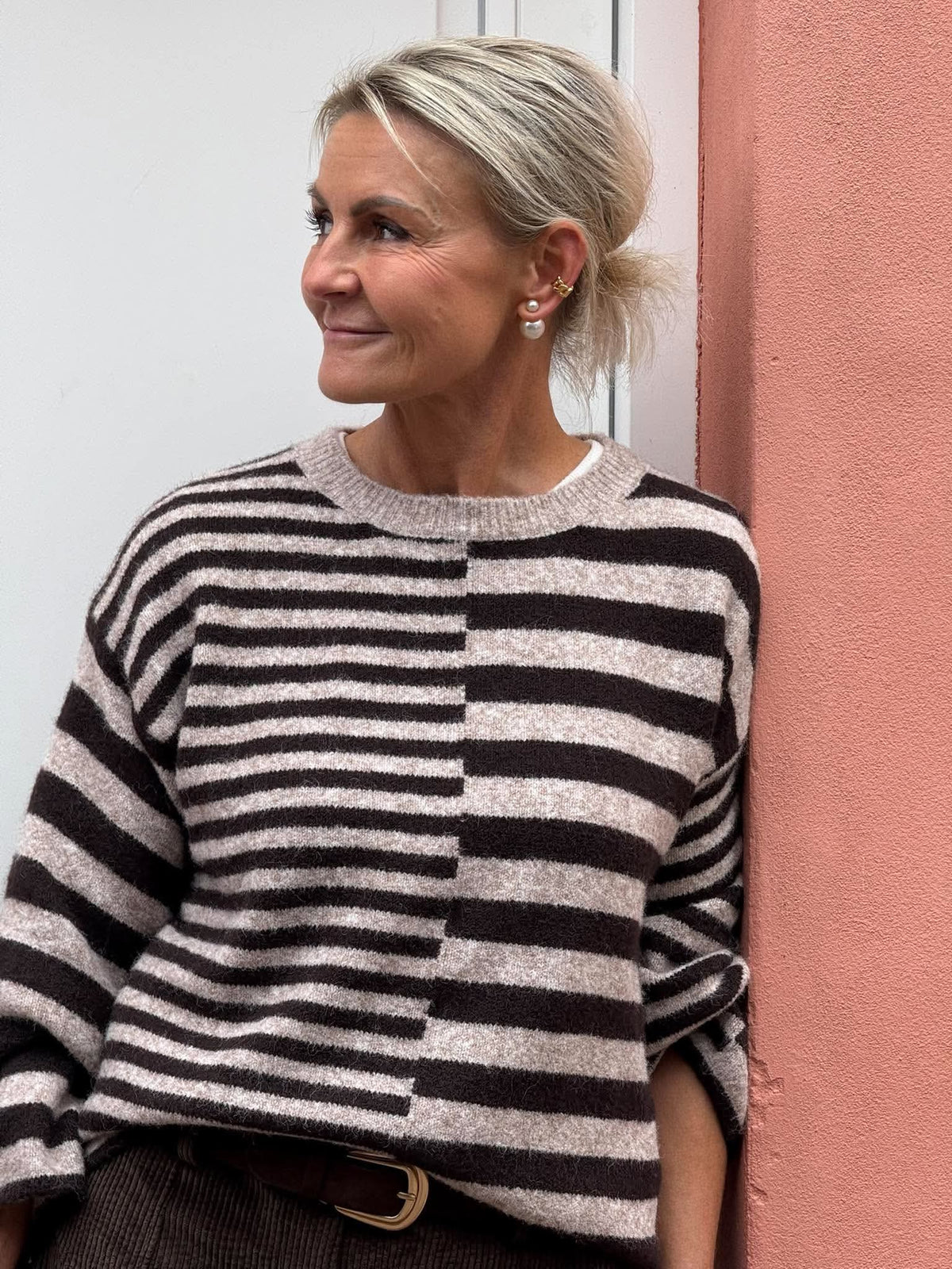 Asy Striped Knit - Beige/Brown