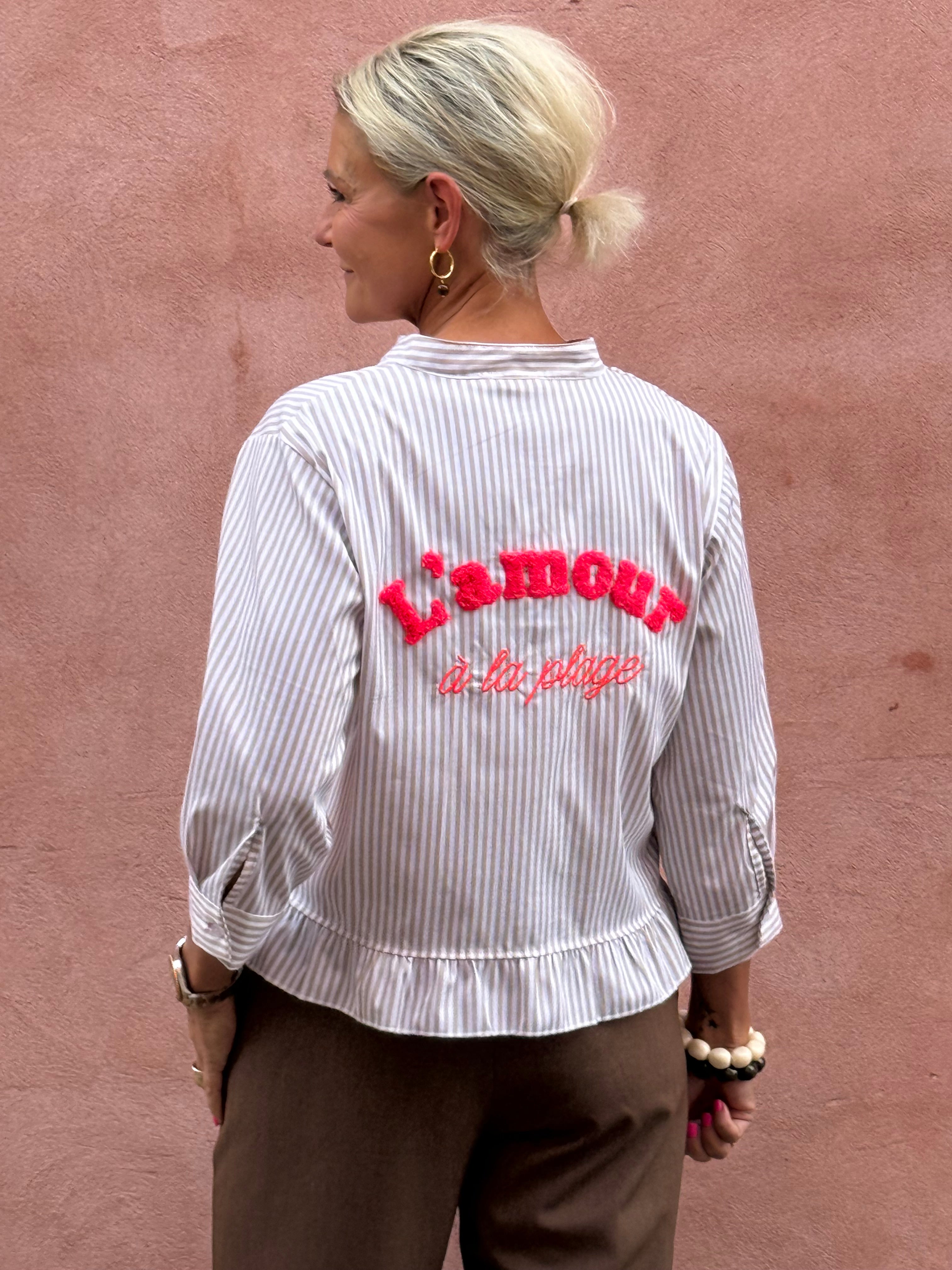 L´amour Shirt - Beige Stripe