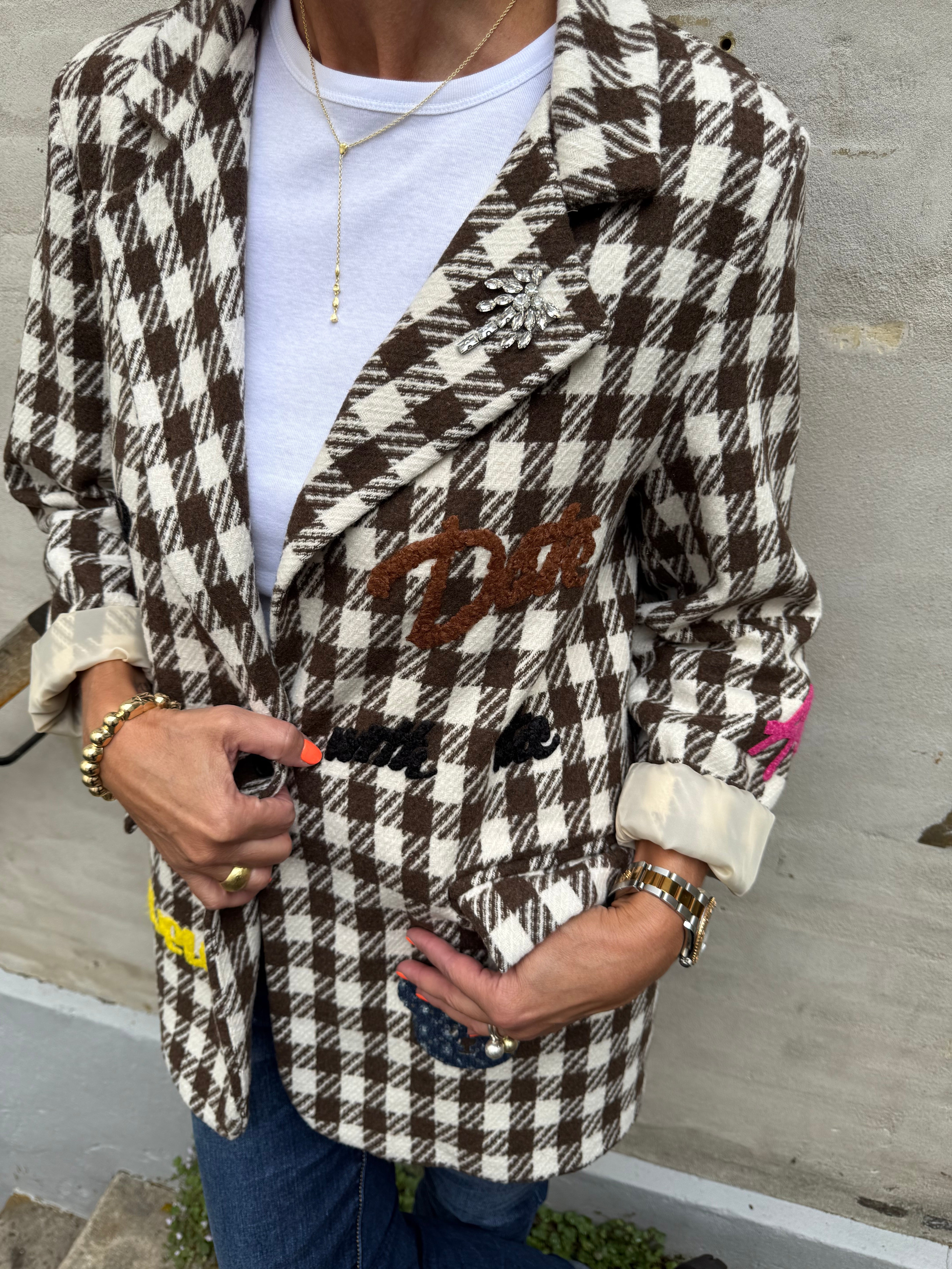 Gia Blazer - Brown Check