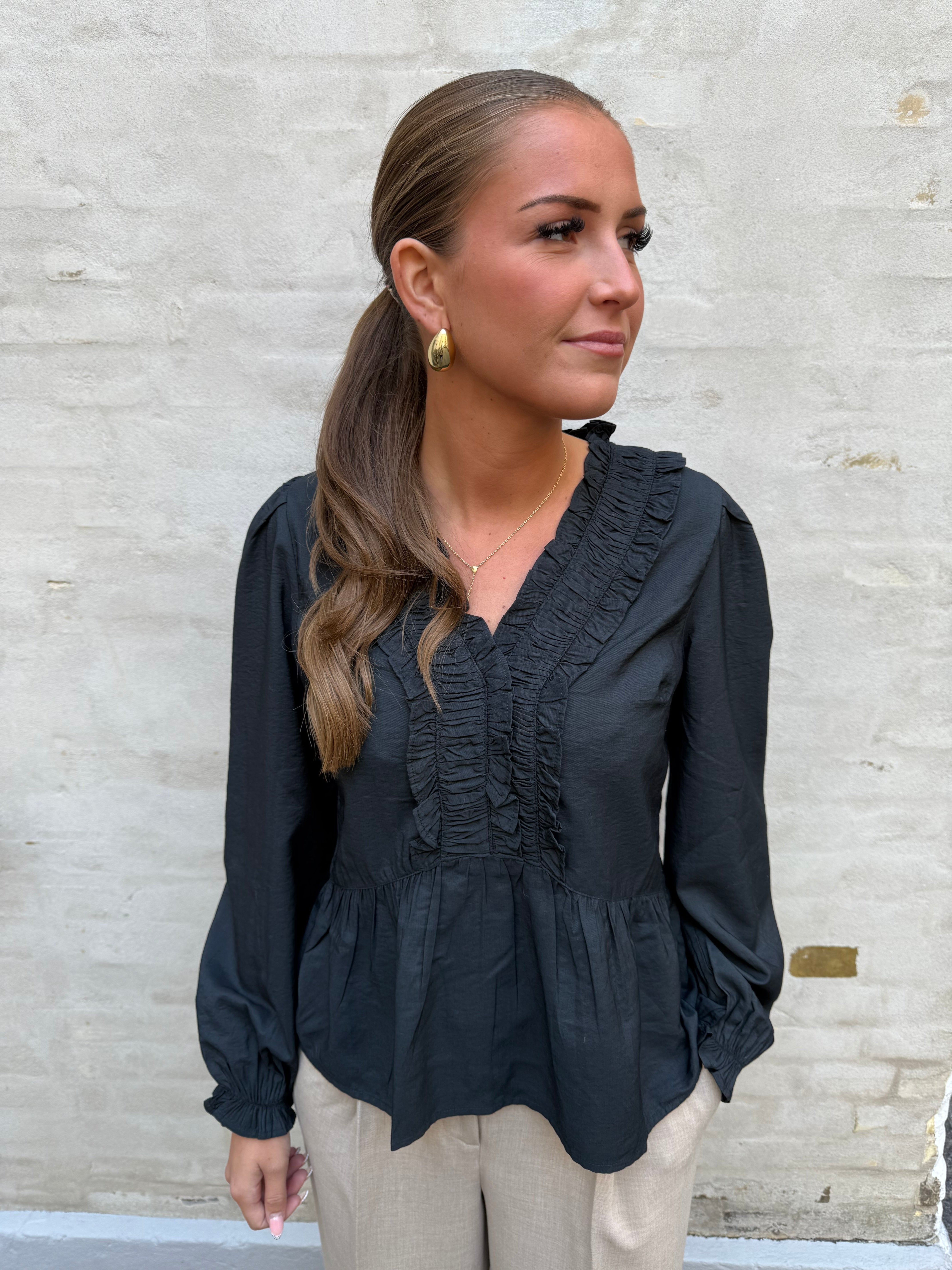 Melfy Structure Blouse - Navy