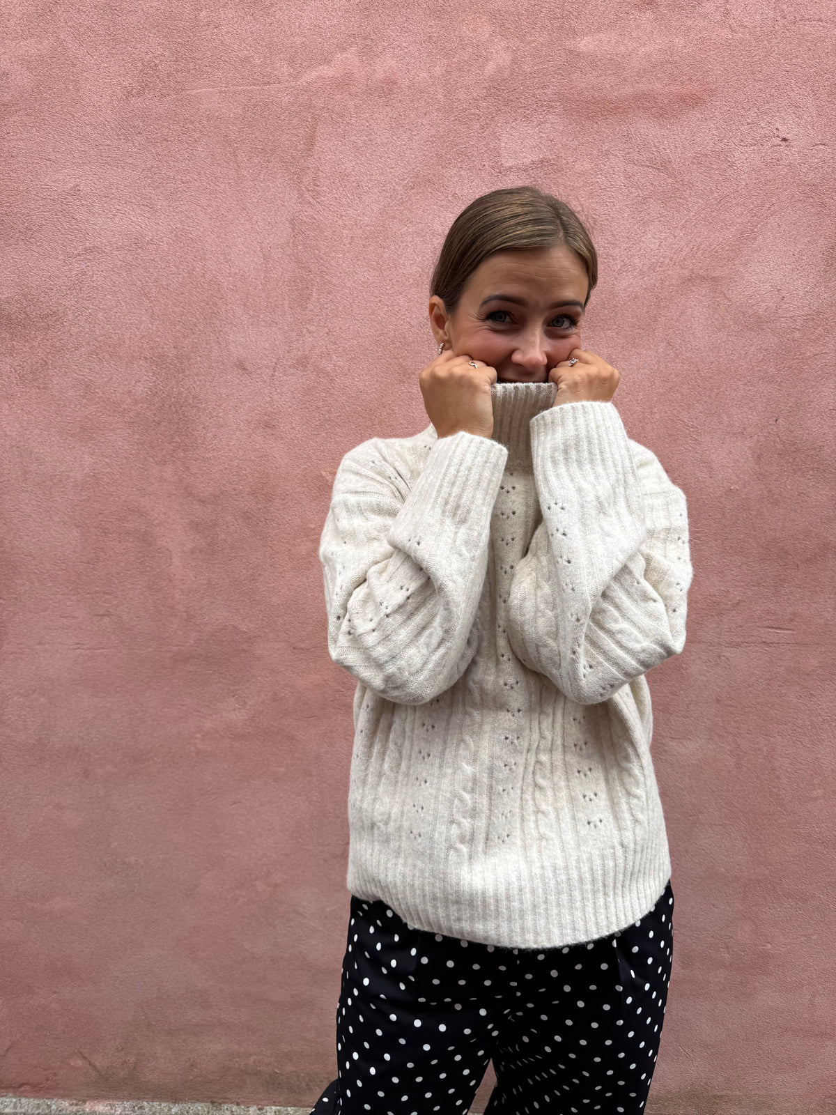 Anda Cable Knit Blouse - Ivory