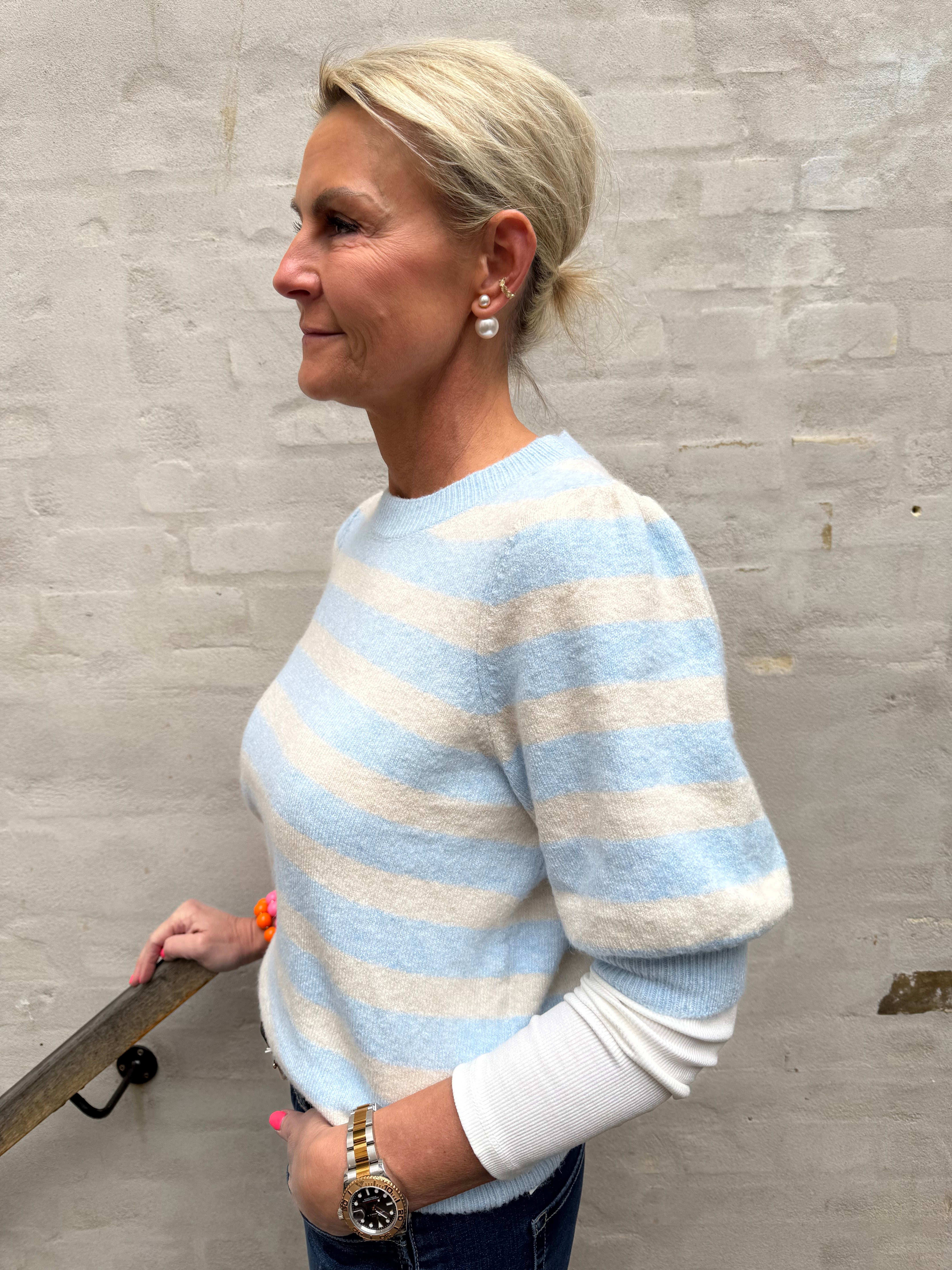 DOFFY O-NECK PULLOVER - Cashmere Blue BIRCH