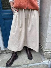 VIRGINIA corduroy skirt - Pearl