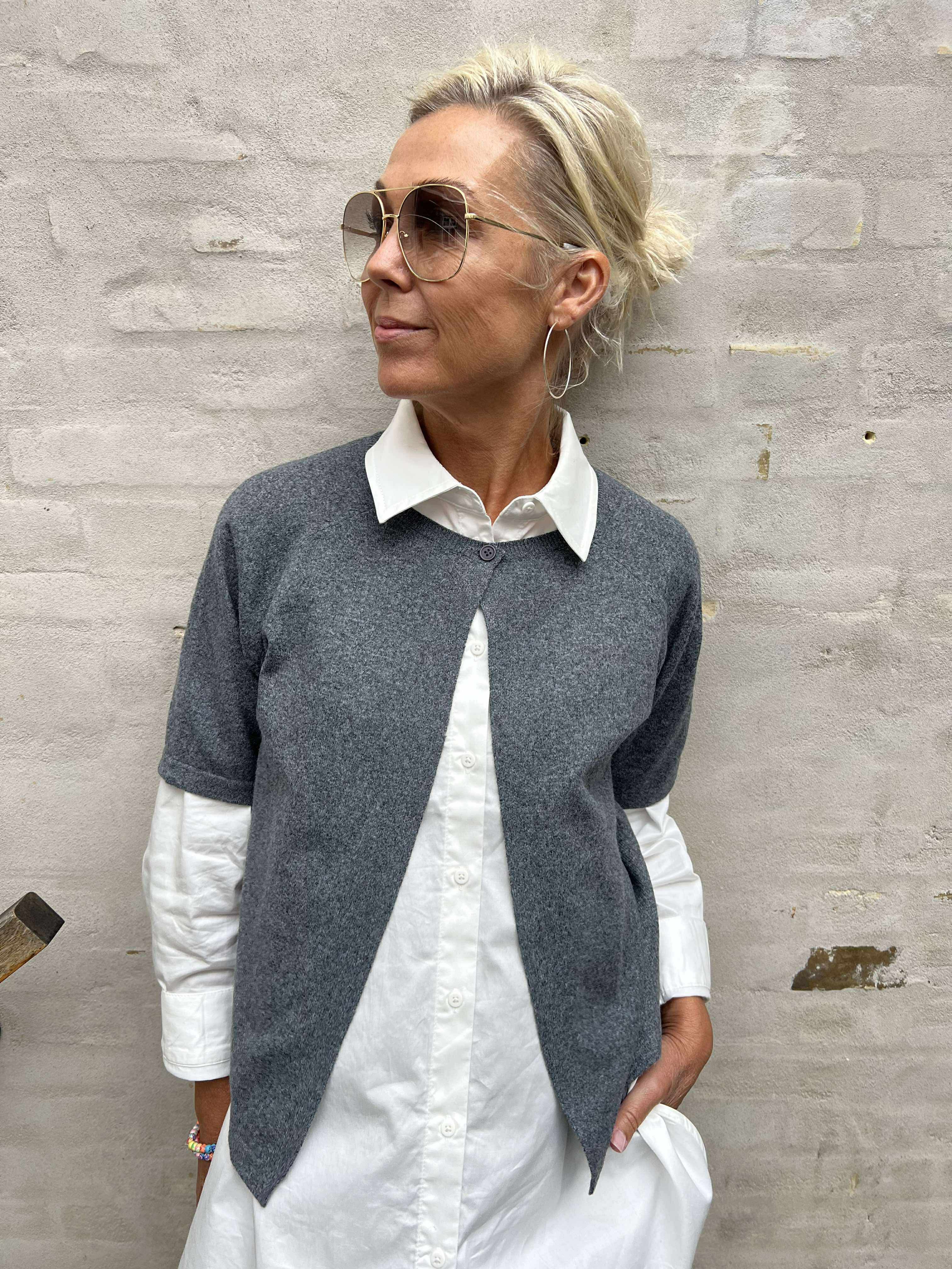 Bree Knit Cardigan - Dark Grey Melange