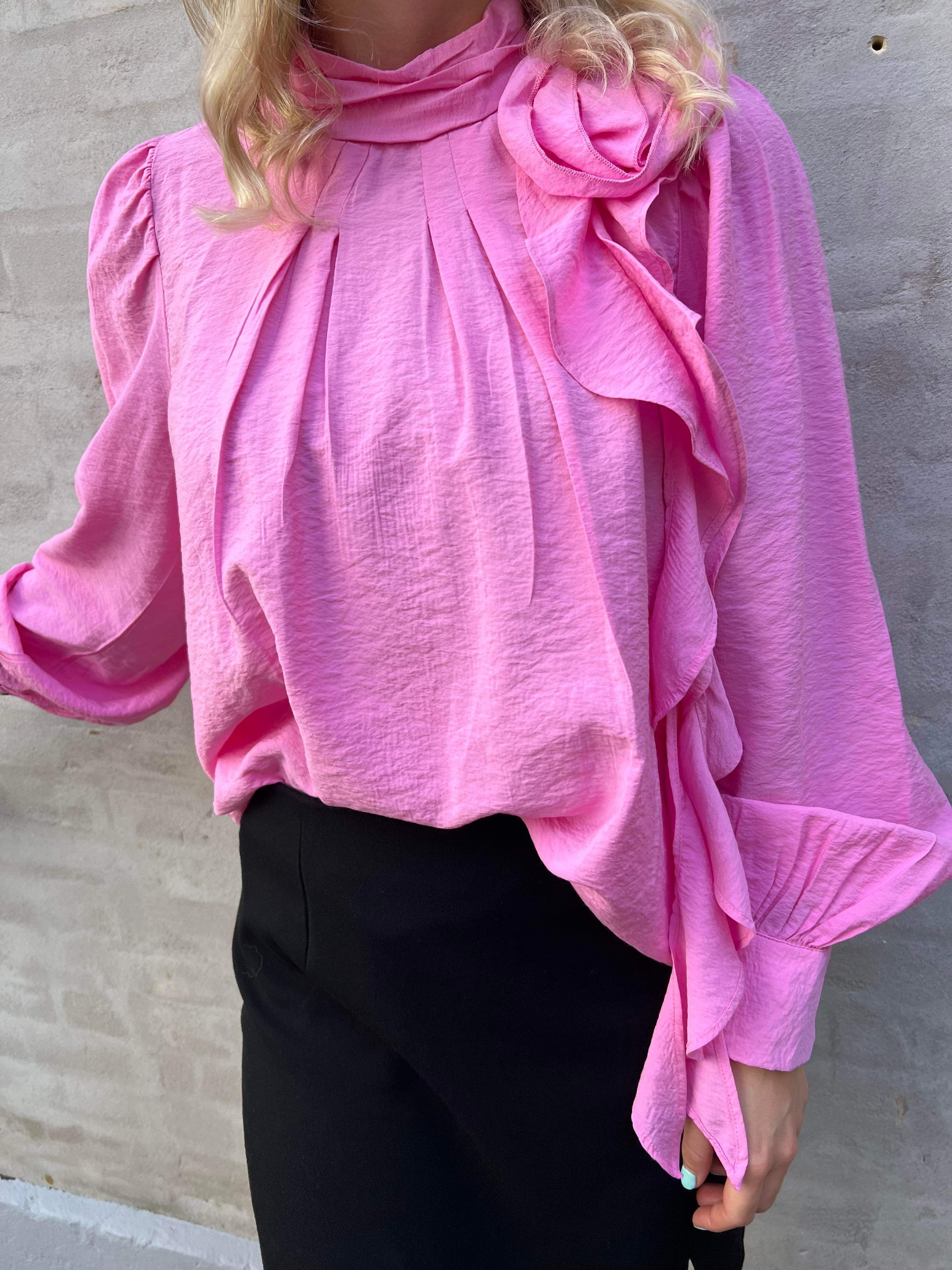 Bailey frill top fuchsia pink