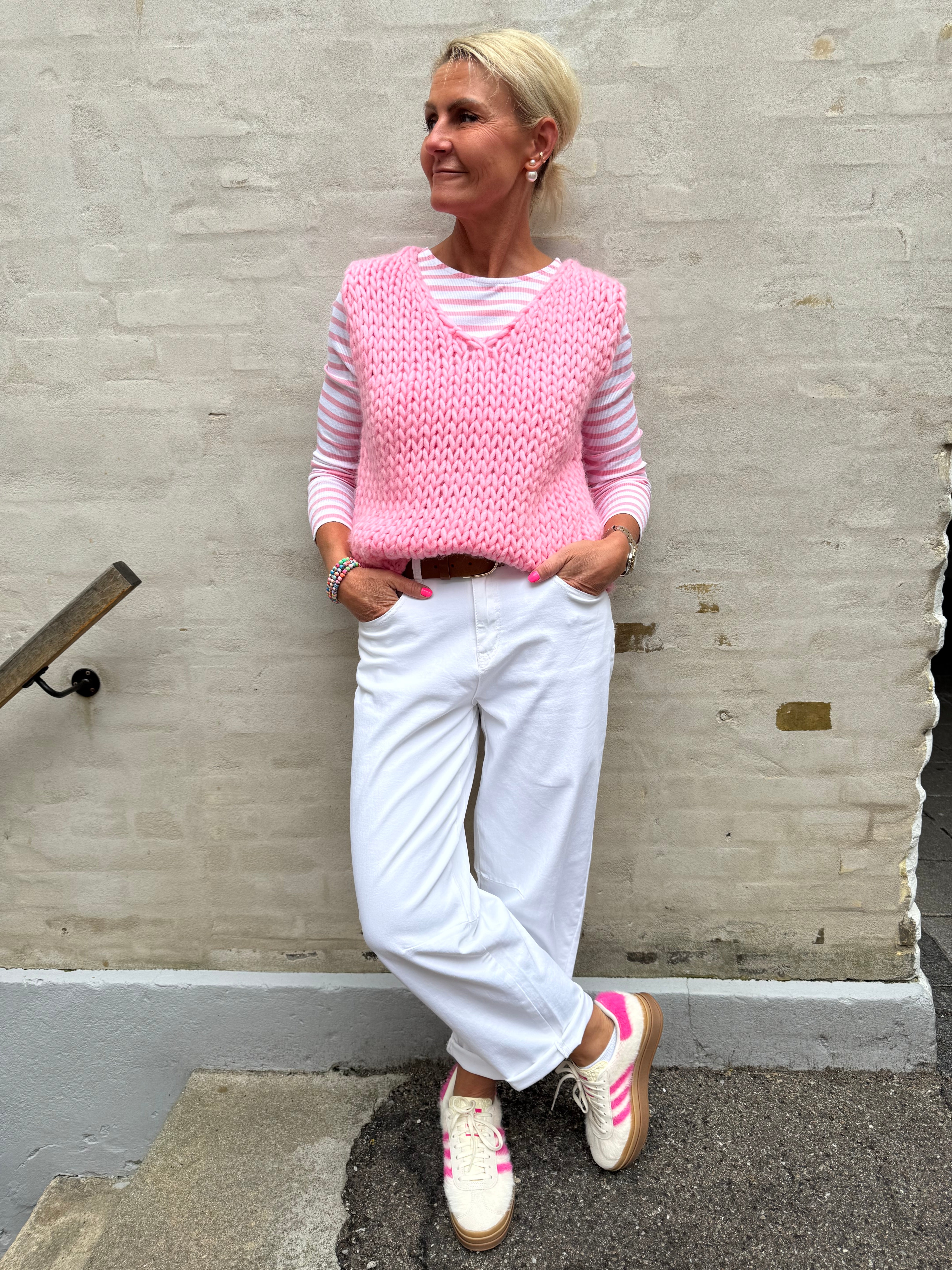 Rudi Knit Vest - Baby Pink