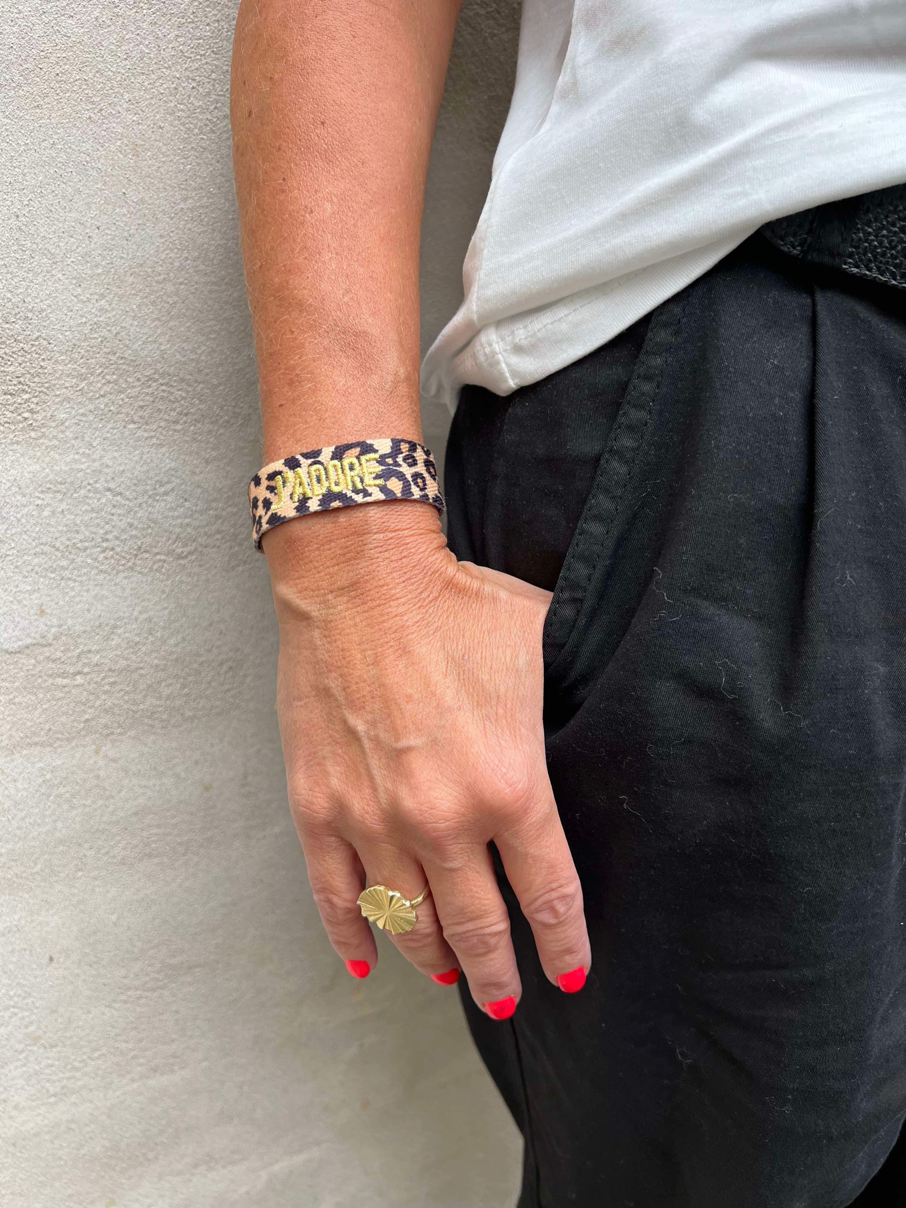 Leopard armbånd guld